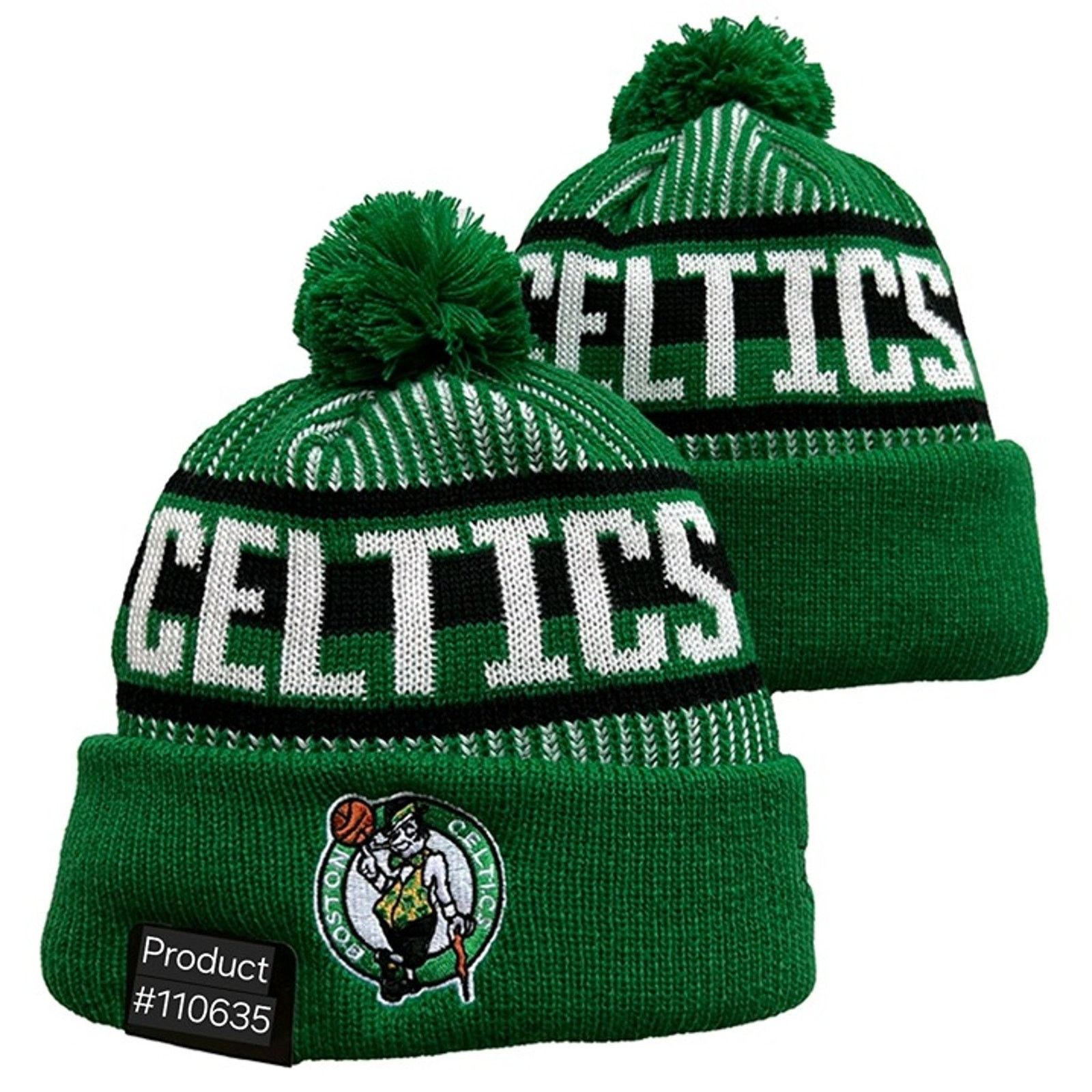 Other NWT Boston Celtics NBA Sports Pom Knit Beanie Fleece Lining Size ONE SIZE - 1 Thumbnail