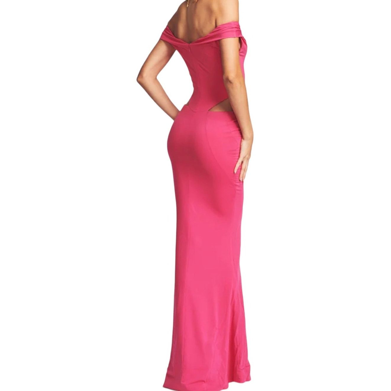Retrofete NEW BNWT Retrofête Giada Pink Mermaid Maxi Dress XXS Cutout Size XXS / US 00 / IT 34 - 4 Thumbnail