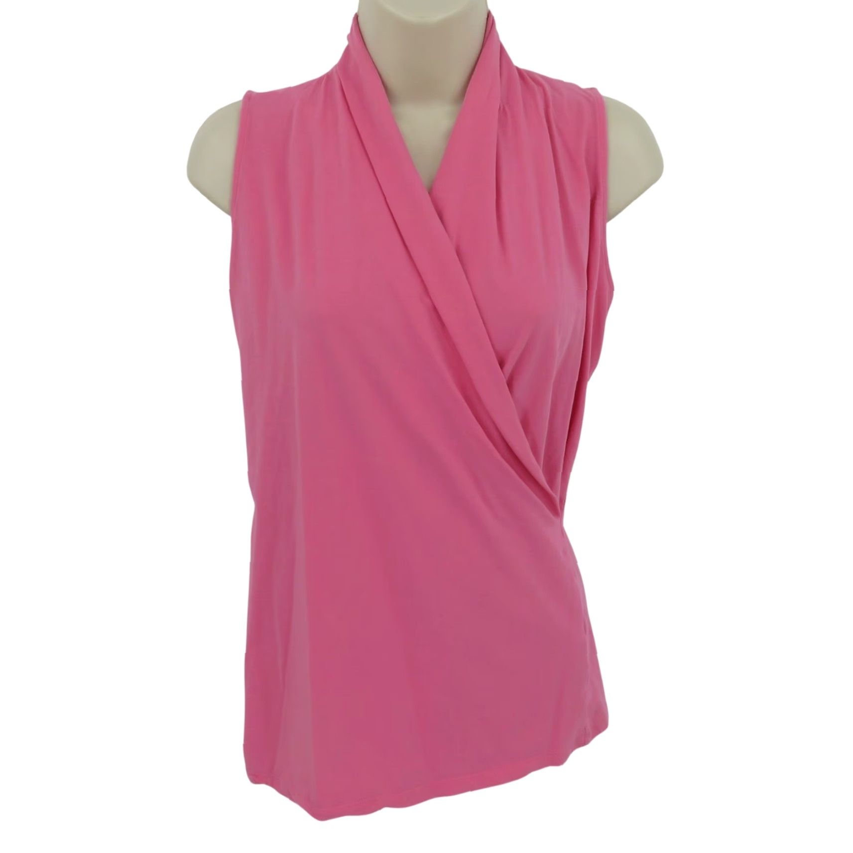 Ralph Lauren Lauren Ralph Lauren LRL Women Blouse M Pink Sleeveless Wrap Shirt Top Size M / US 6-8 / IT 42-44 - 2 Thumbnail