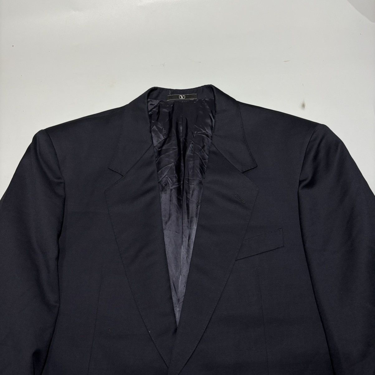 Valentino Vintage Valentino Garavani Navy Blue Wool Blazer Size 42R - 4 Thumbnail