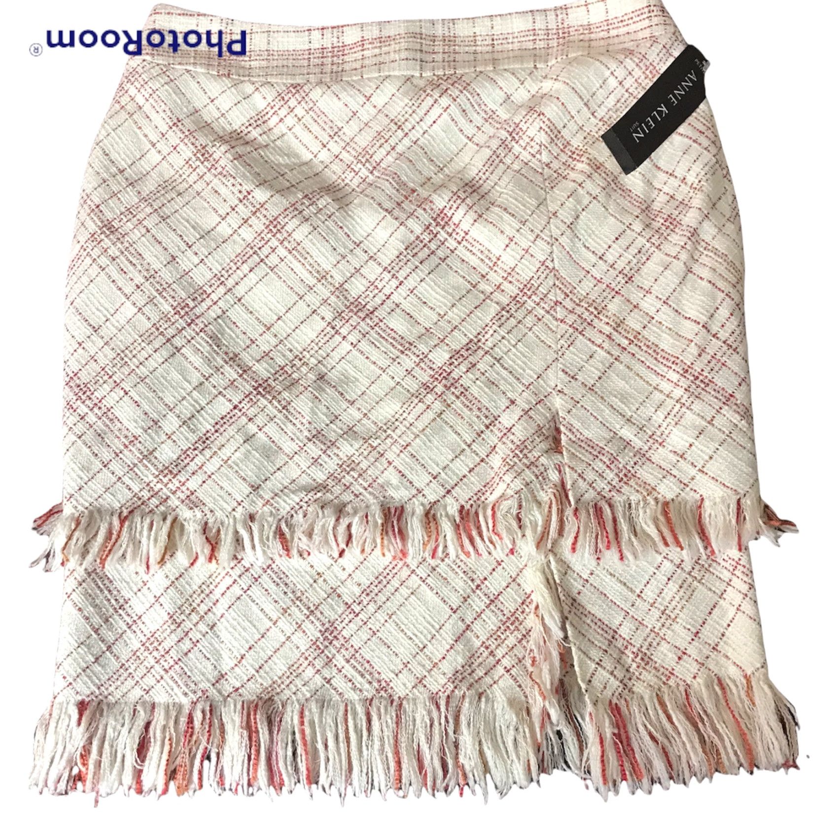 Anne Klein Anne Klein Skirt Womens Petite 8P Venice Ruby Multi Layer Fringe Cotton Wool NEW Size 30" / US 8 / IT 44 - 3 Thumbnail