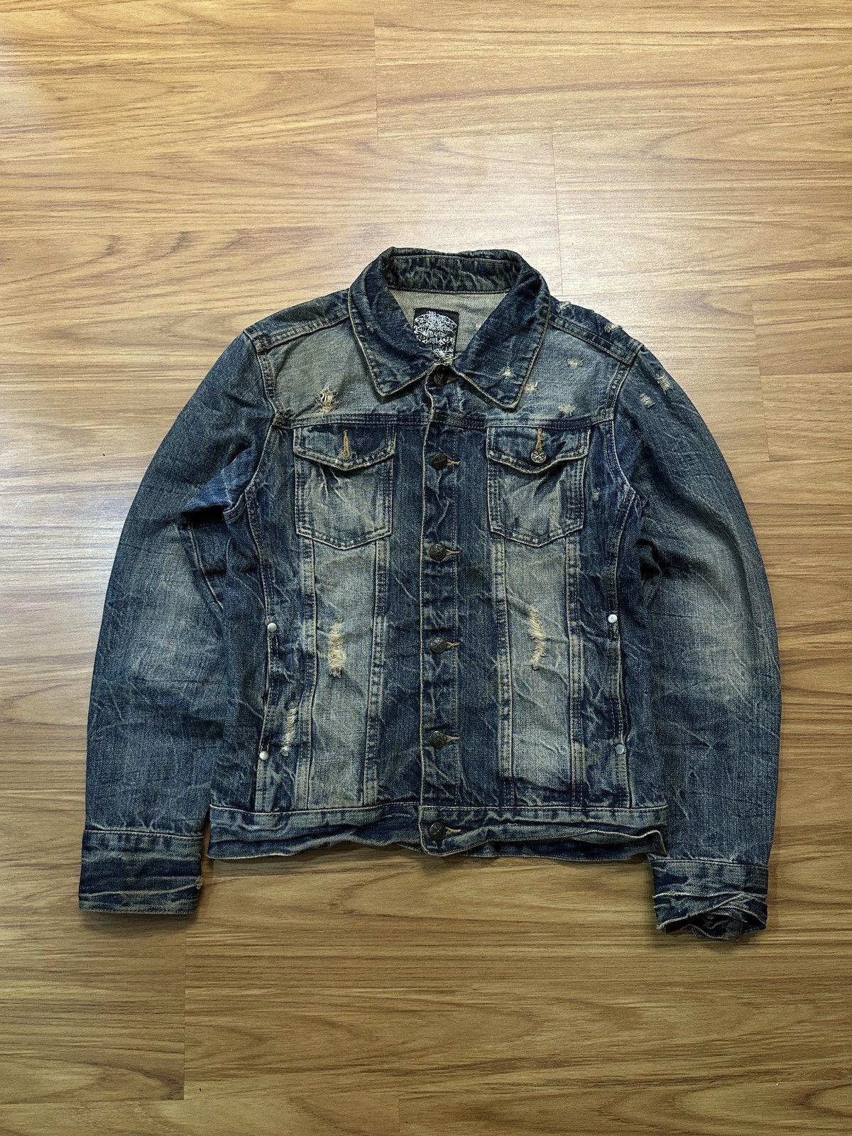 KMRii Midas Punk Destroy Button Zipper Denim Jacket Size US S / EU 44-46 / 1 - 1 Thumbnail