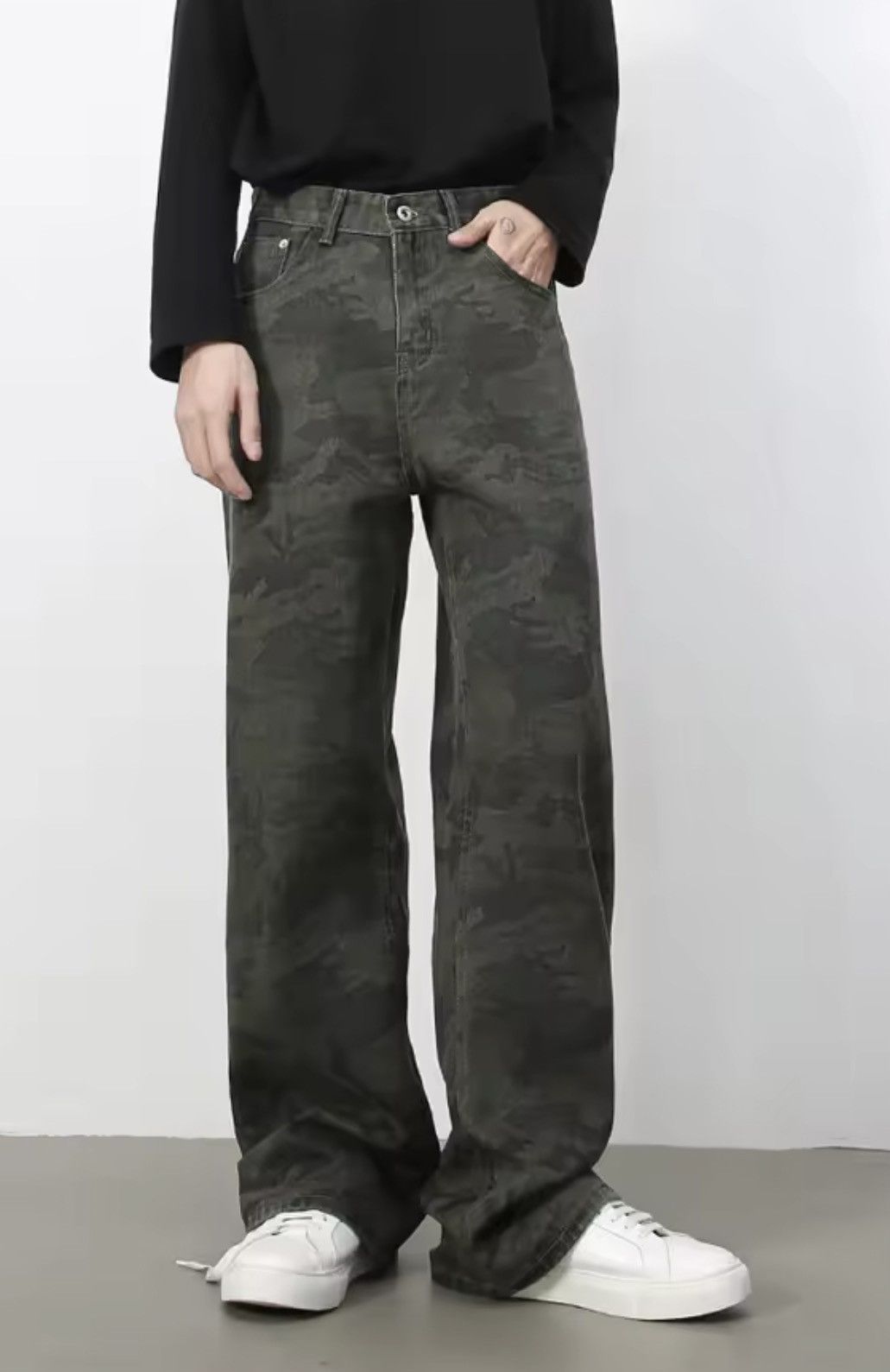 Japanese Brand Camo Denim Pants - Wide Leg Tactical Streetwear Trousers Size US 33 - 1 Thumbnail