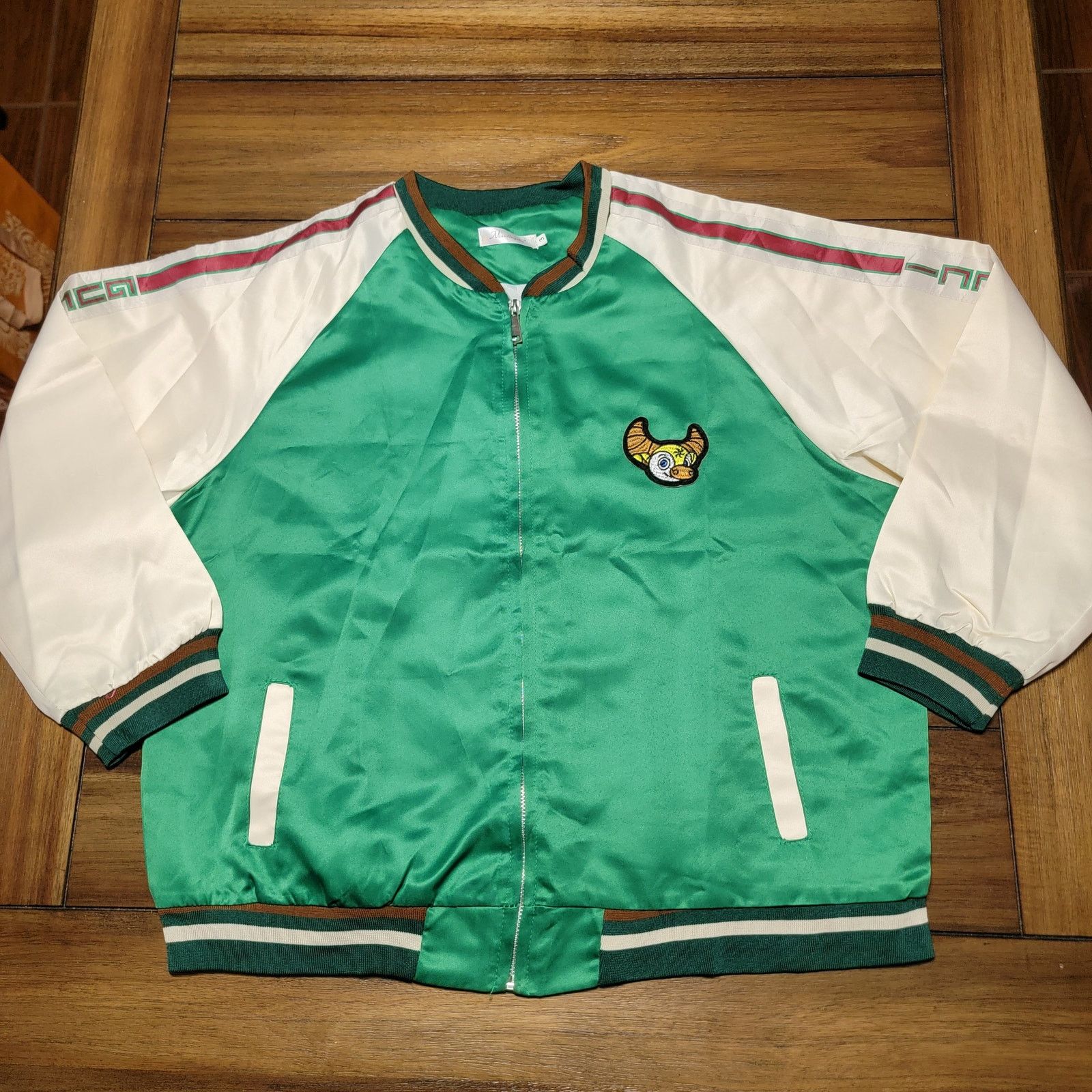 Other Mantingzhu Classic Zip Satin Jacket w/ Happy Bull Patch - 3 Size L / US 10 / IT 46 - 1 Thumbnail