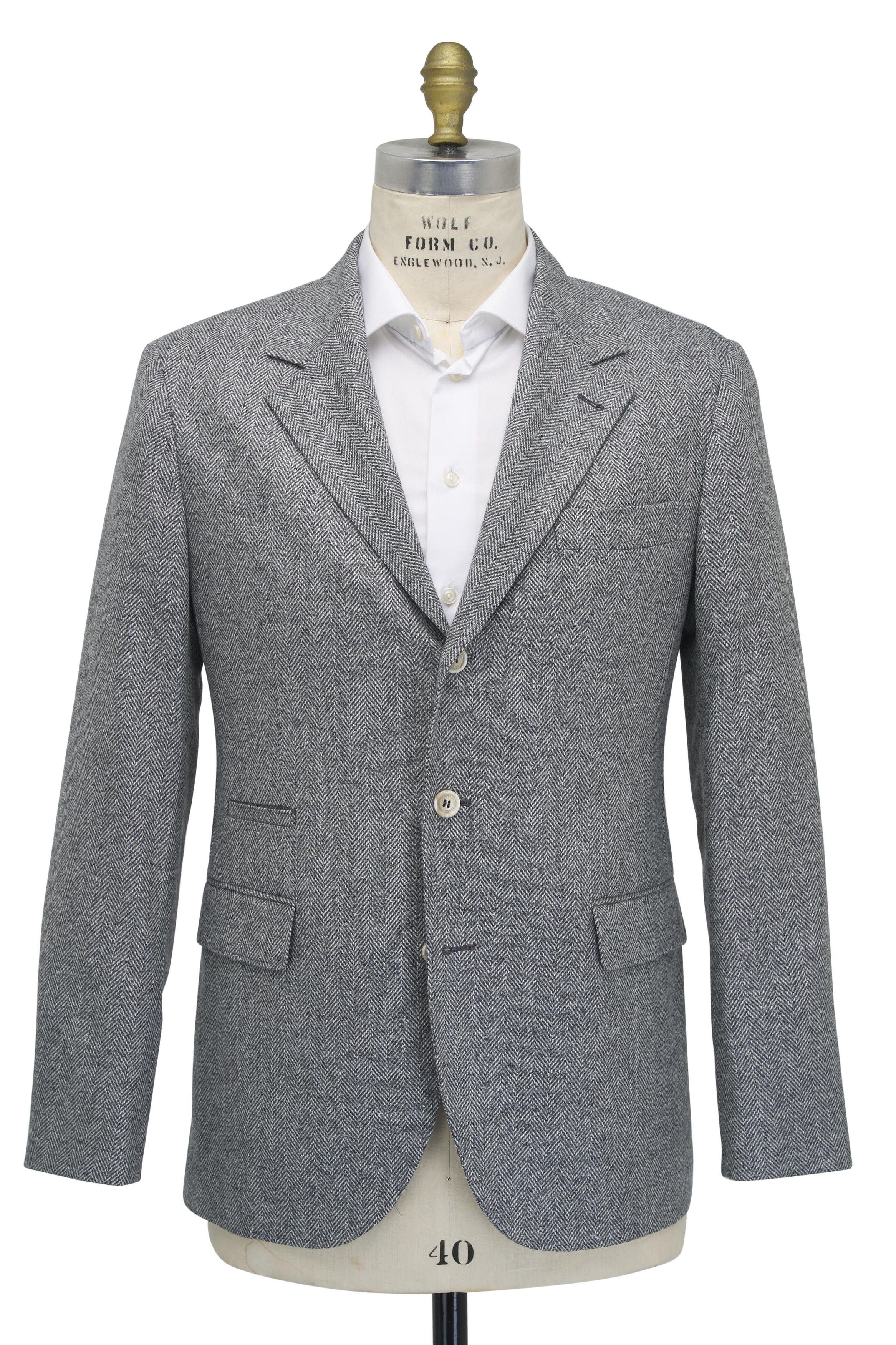 Brunello Cucinelli o1mtch0225 Wool Blended Sportcoat in Light Grey Size US XL / EU 56 / 4 - 1 Thumbnail
