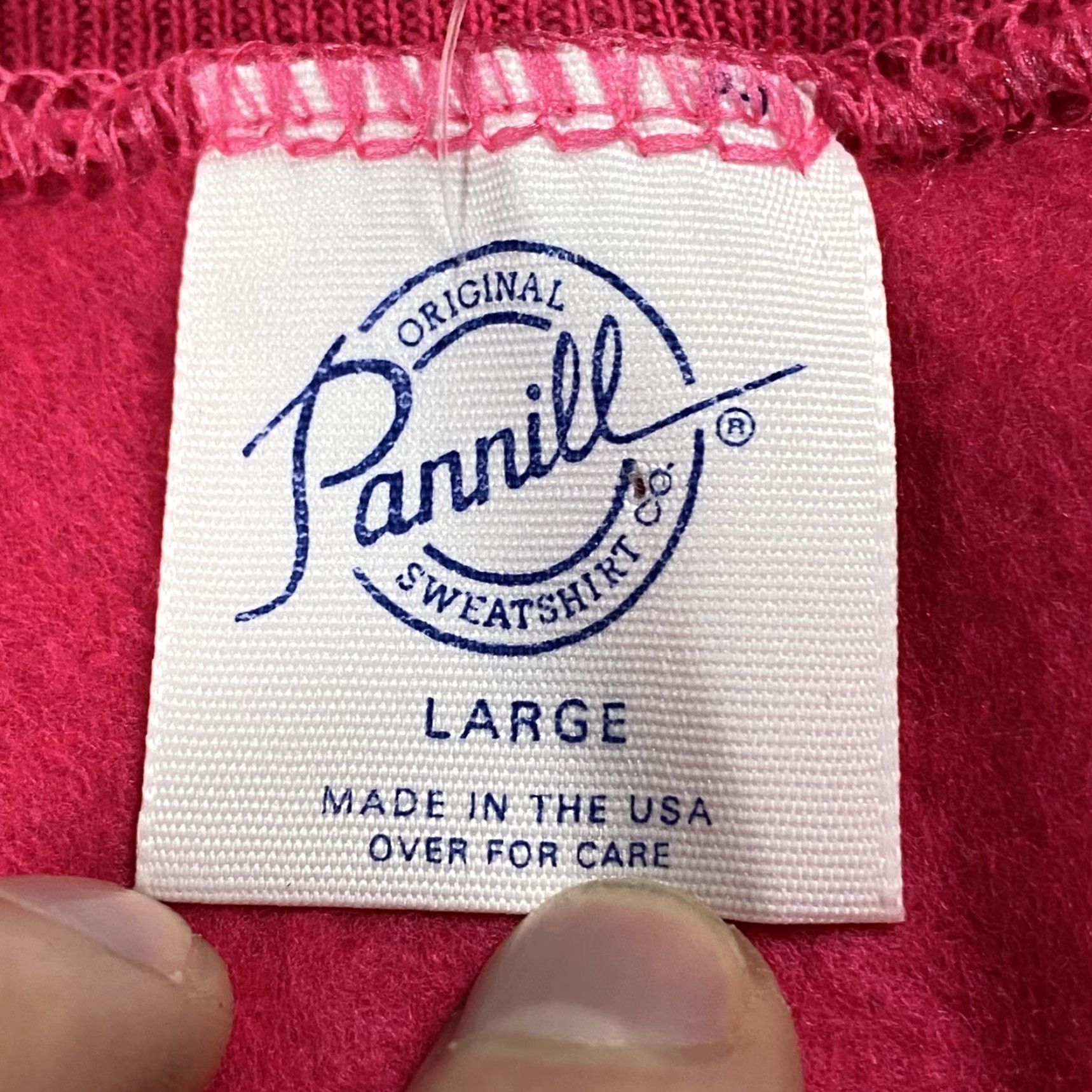 Pinko VINTAGE Pannill Sweatshirt Shirt Unisex Adults L - Pink Magenta 50-50 Raglan Sleeve USA 1980s Size US L / EU 52-54 / 3 - 4 Thumbnail