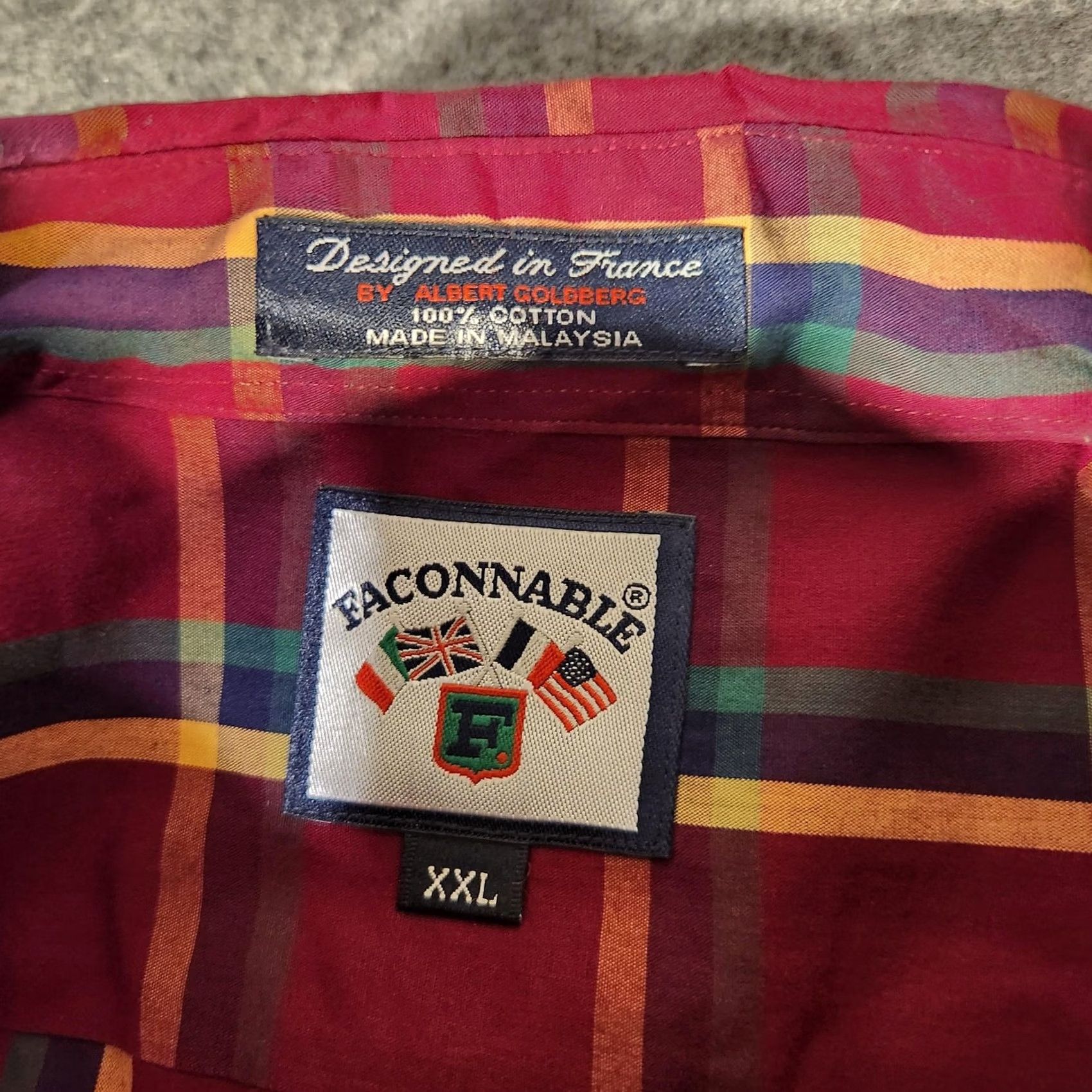 Faconnable VINTAGE Faconnable Shirt Mens 2XL Red Plaid Button-Down Long Sleeve 90s Size US XXL / EU 58 / 5 - 3 Thumbnail