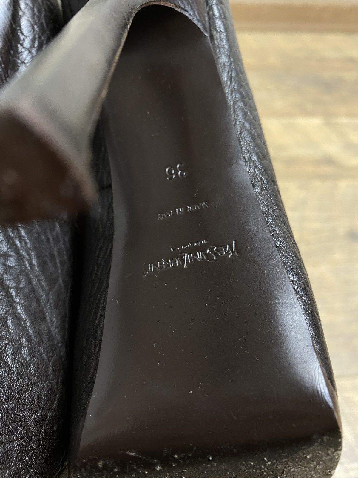 Yves Saint Laurent YSL Archive Tribute Boots Textured Leather Futuristic Rare Size US 6 / IT 36 - 8 Thumbnail