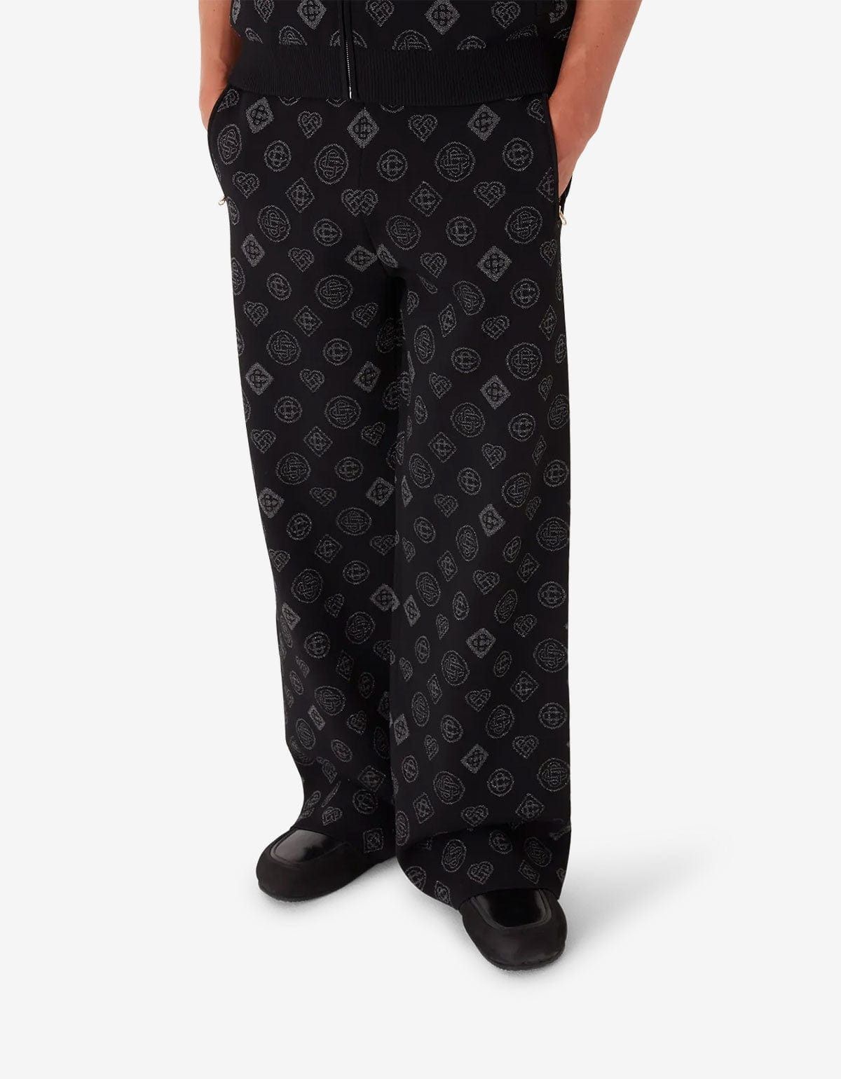 Casablanca Casblanca Black Monogram Jacquard Trousers Size US 32 / EU 48 - 2 Thumbnail