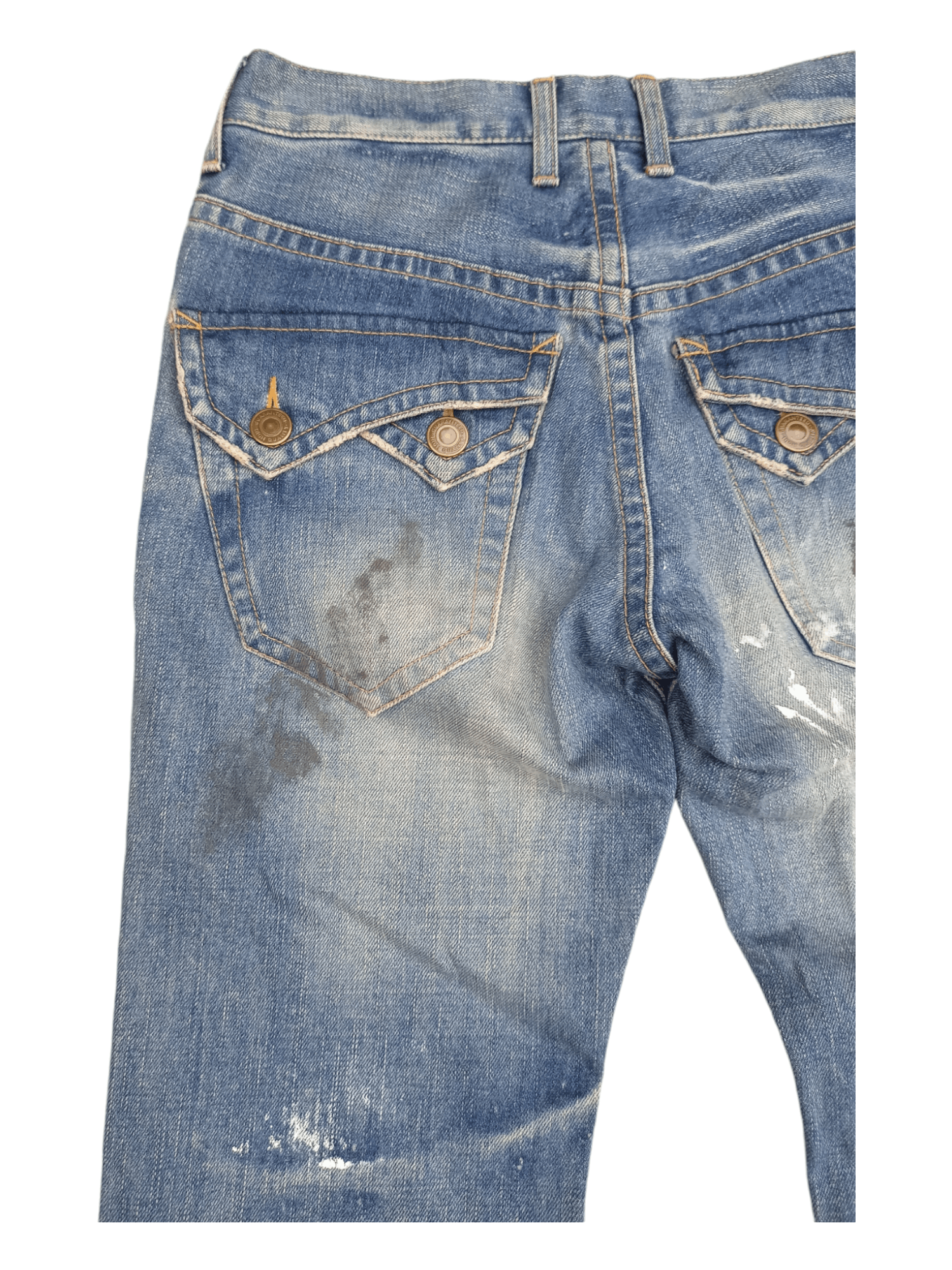 Japanese Brand Rattle Trap Paint Skin Mud Max Minimalist Flare Denim Size US 28 / EU 44 - 11 Thumbnail