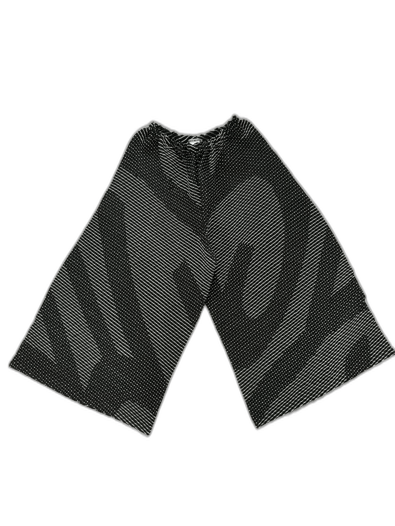 Issey Miyake Issey Miyake Black Gray Wide-Leg Pants Size 24" / US 00 / IT 34 - 1 Thumbnail