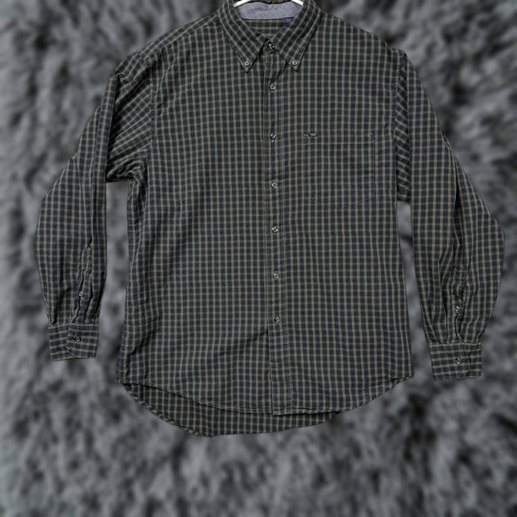 Izod VINTAGE Izod Shirt Mens L Green Plaid 90s Button-Down Casual Long Sleeve Shirts Size US L / EU 52-54 / 3 - 1 Thumbnail