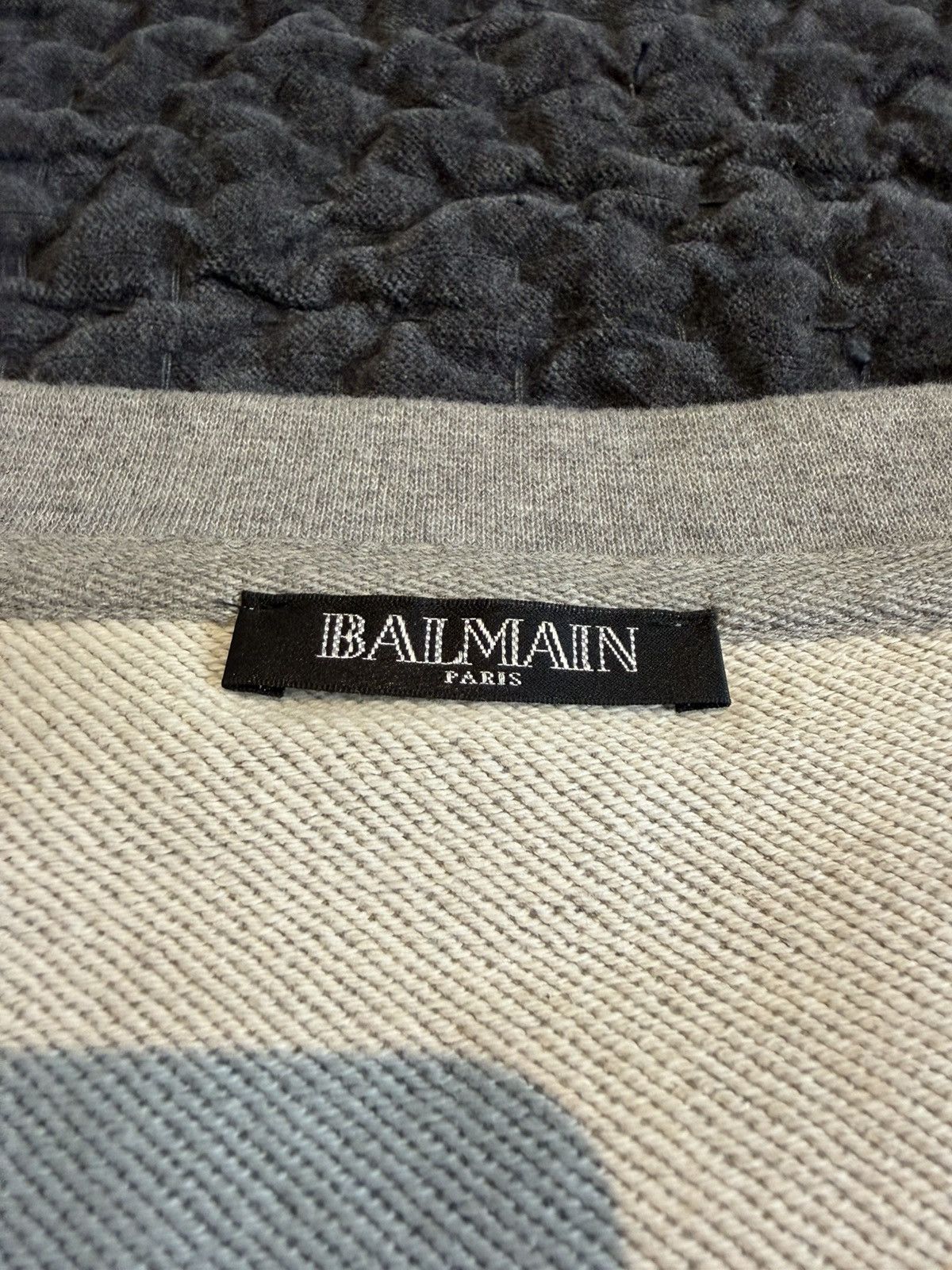 Balmain Balmain Paris Logo Sweatshirt - Heather Grey / Neon Yellow Size US XL / EU 56 / 4 - 5 Thumbnail