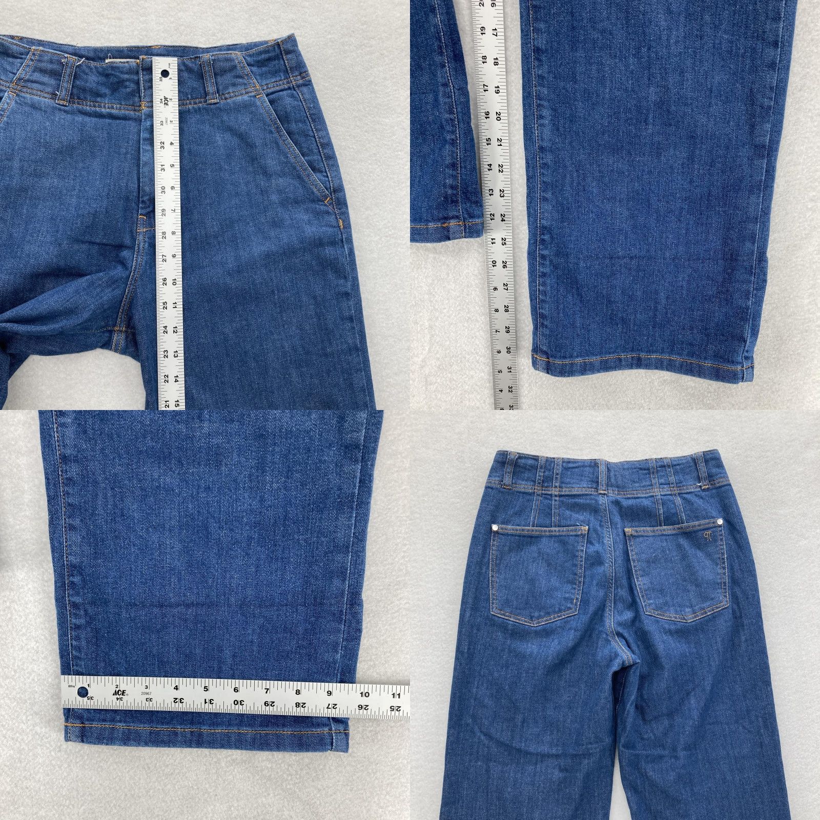 Vintage Pilcro Jeans Womens 28 Blue Relaxed Wide Leg Denim Baggy Trouser High Rise Stretch Cotton Blend Size 28" / US 6 / IT 42 - 8 Thumbnail