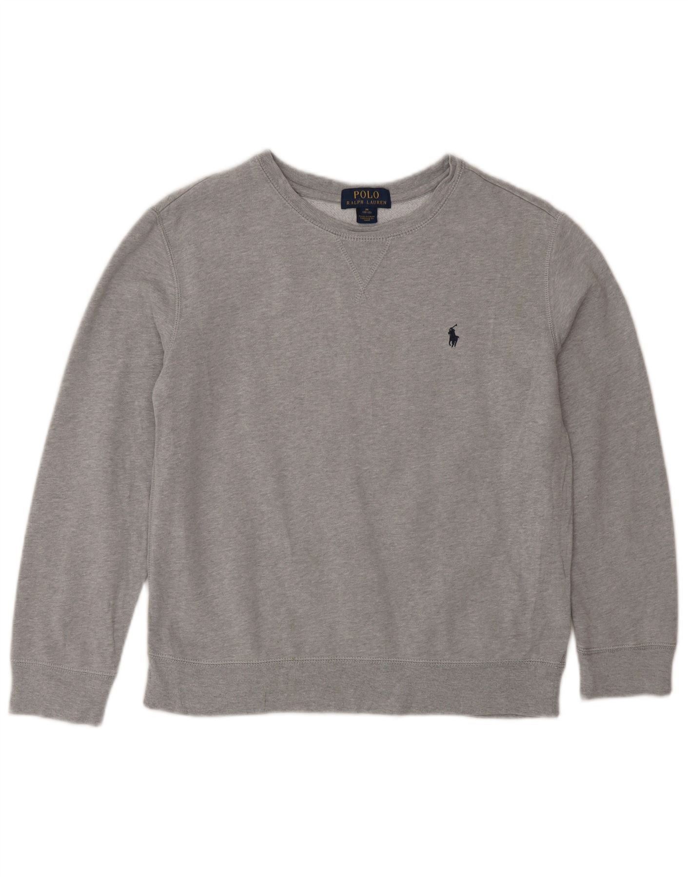 Polo Ralph Lauren Girls Sweatshirt Jumper 10-11 Years Medium Grey Flecked Size M / US 6-8 / IT 42-44 - 1 Thumbnail