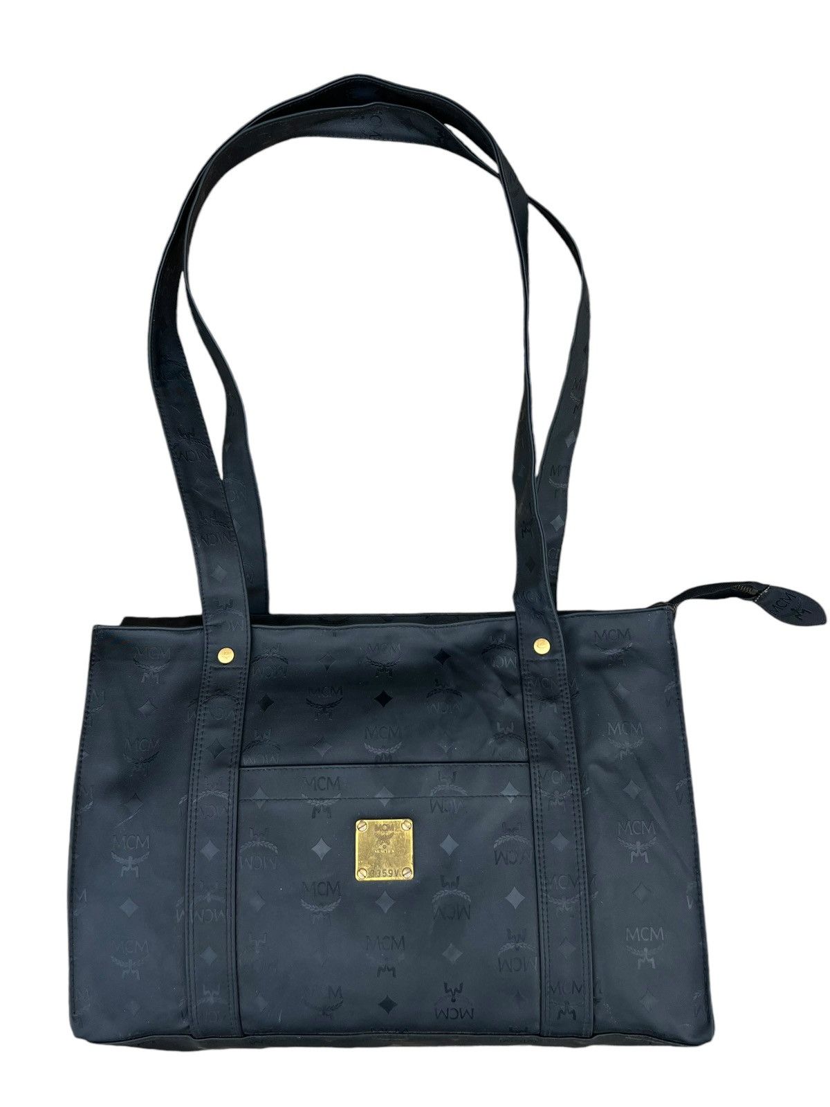 Vintage MCM Handmade Germany Black Monogram Tote Bag
