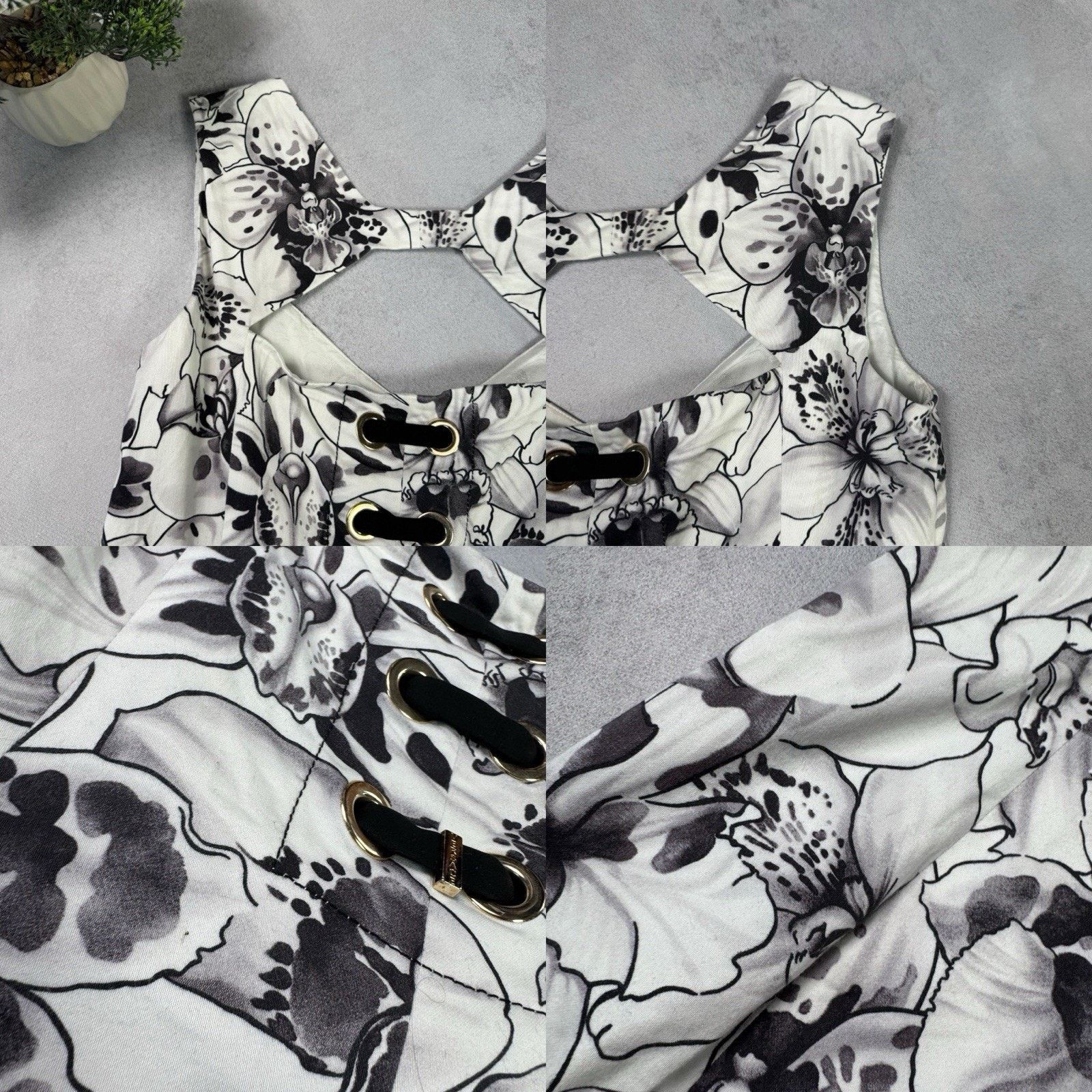 Versace Versace Women Mini Dress Short Flower Print White Size 44 Size M / US 6-8 / IT 42-44 - 23 Thumbnail