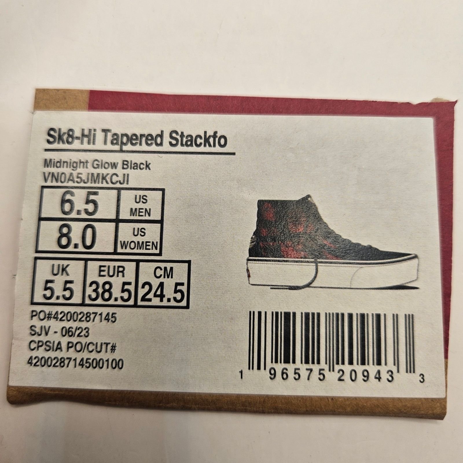 Vans VANS M6.5/W8 SK8 HI TAPERED STACKFORM MIDNIGHT GLOW BLACK Size US 8 / IT 38 - 6 Thumbnail