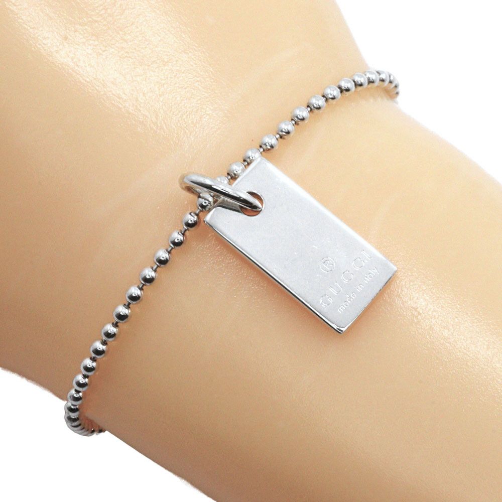 Gucci Gucci Gucci Logo Plate Silver 925 Bracelet Metal Bracelet DUTY FREE for USA Size ONE SIZE - 1 Thumbnail