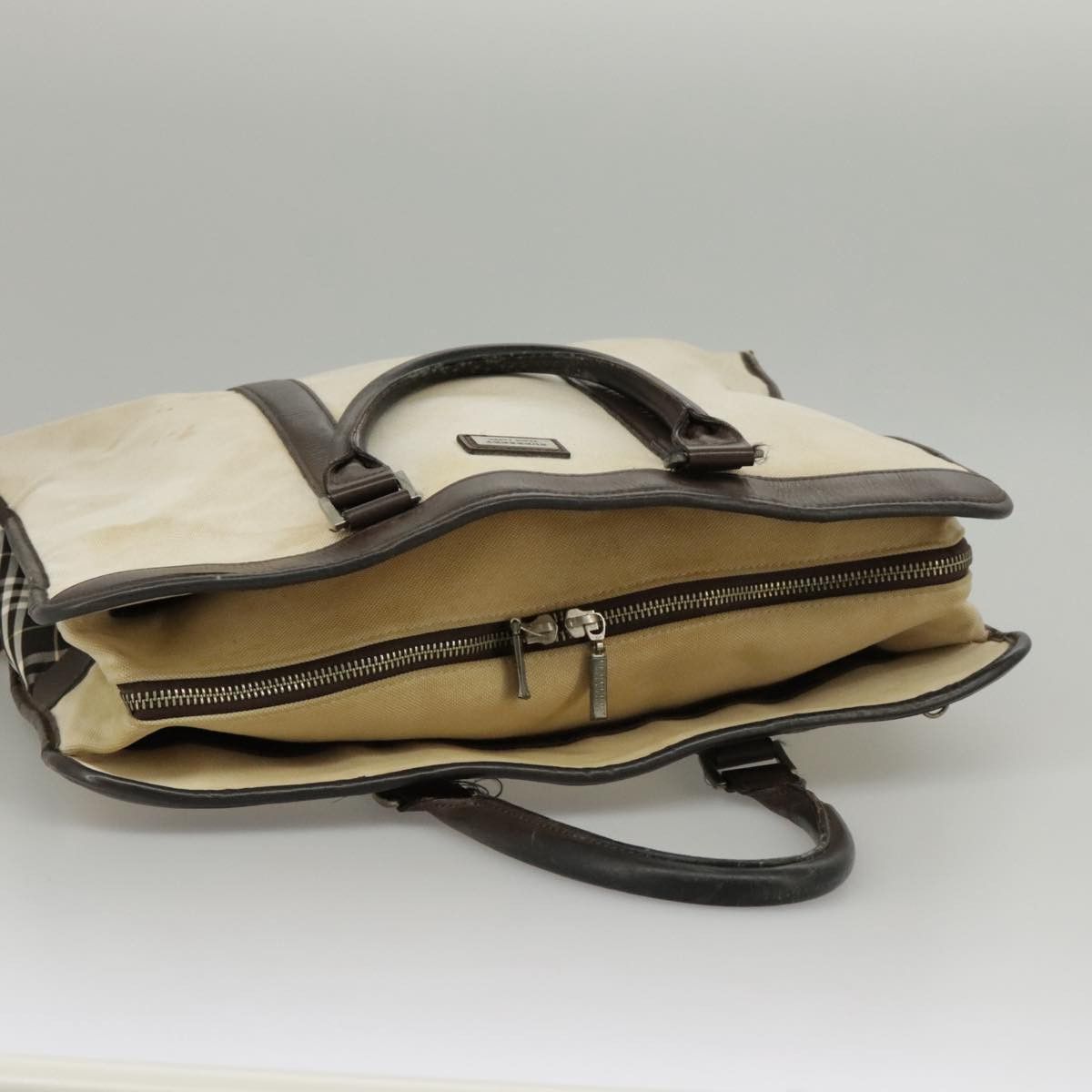Burberry Burberry Black Label Hand Bag Canvas White Silver Size ONE SIZE - 10 Thumbnail