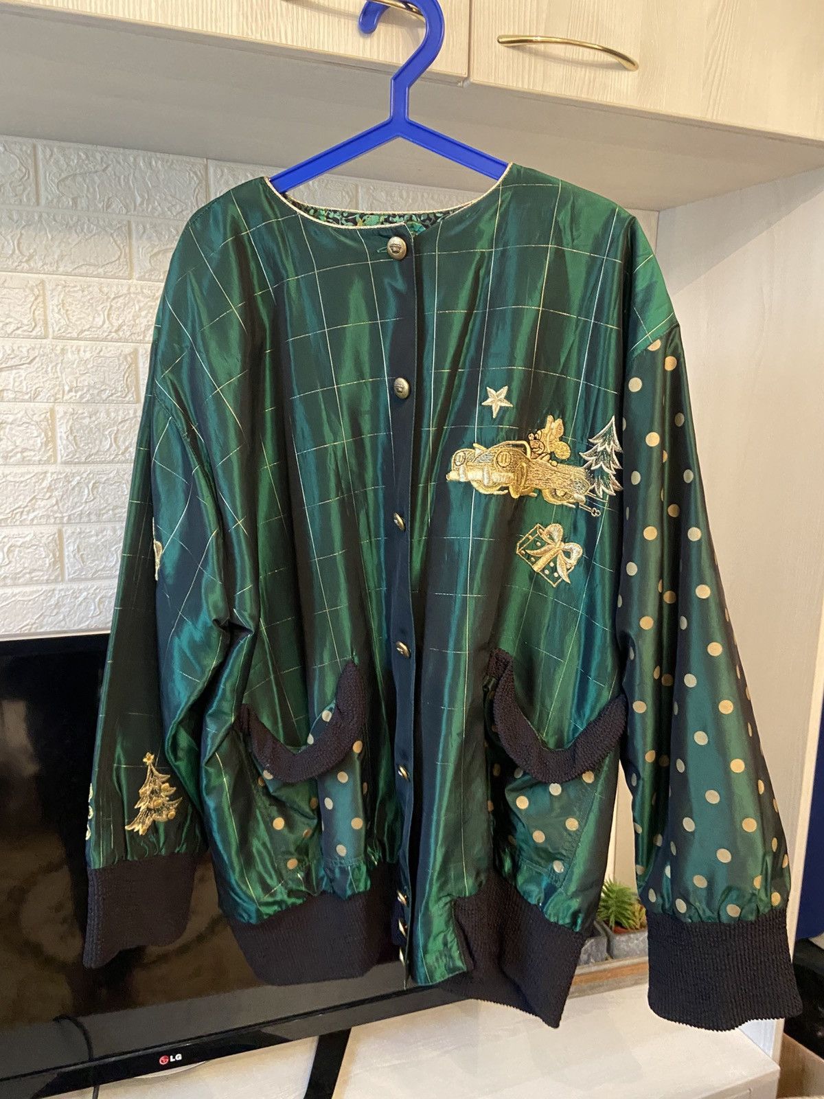 Other Vintage Renate Schuler 100% Silk Embroidered Bomber Jacket Size ONE SIZE - 3 Thumbnail