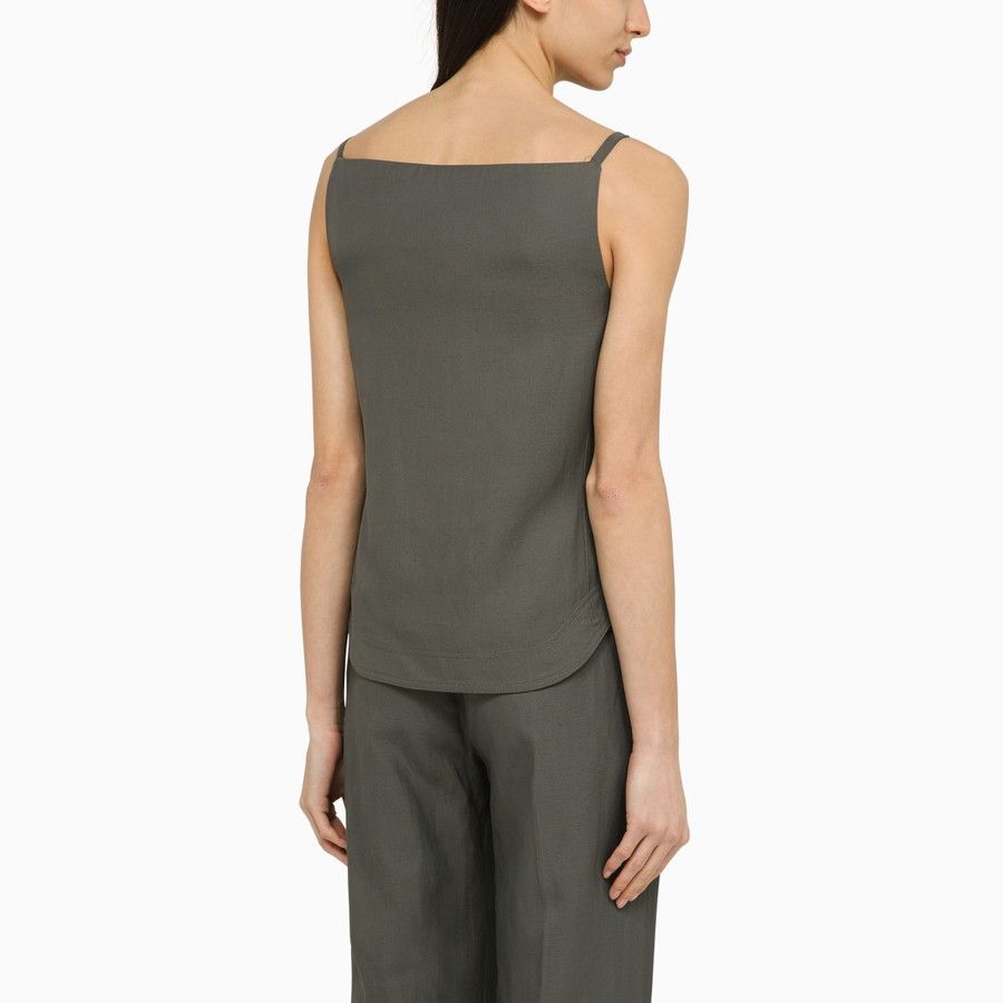 Loulou de Saison o1d2blof0824 Linen-Blend Tank Top in Grey Size S / US 4 / IT 40 - 3 Thumbnail