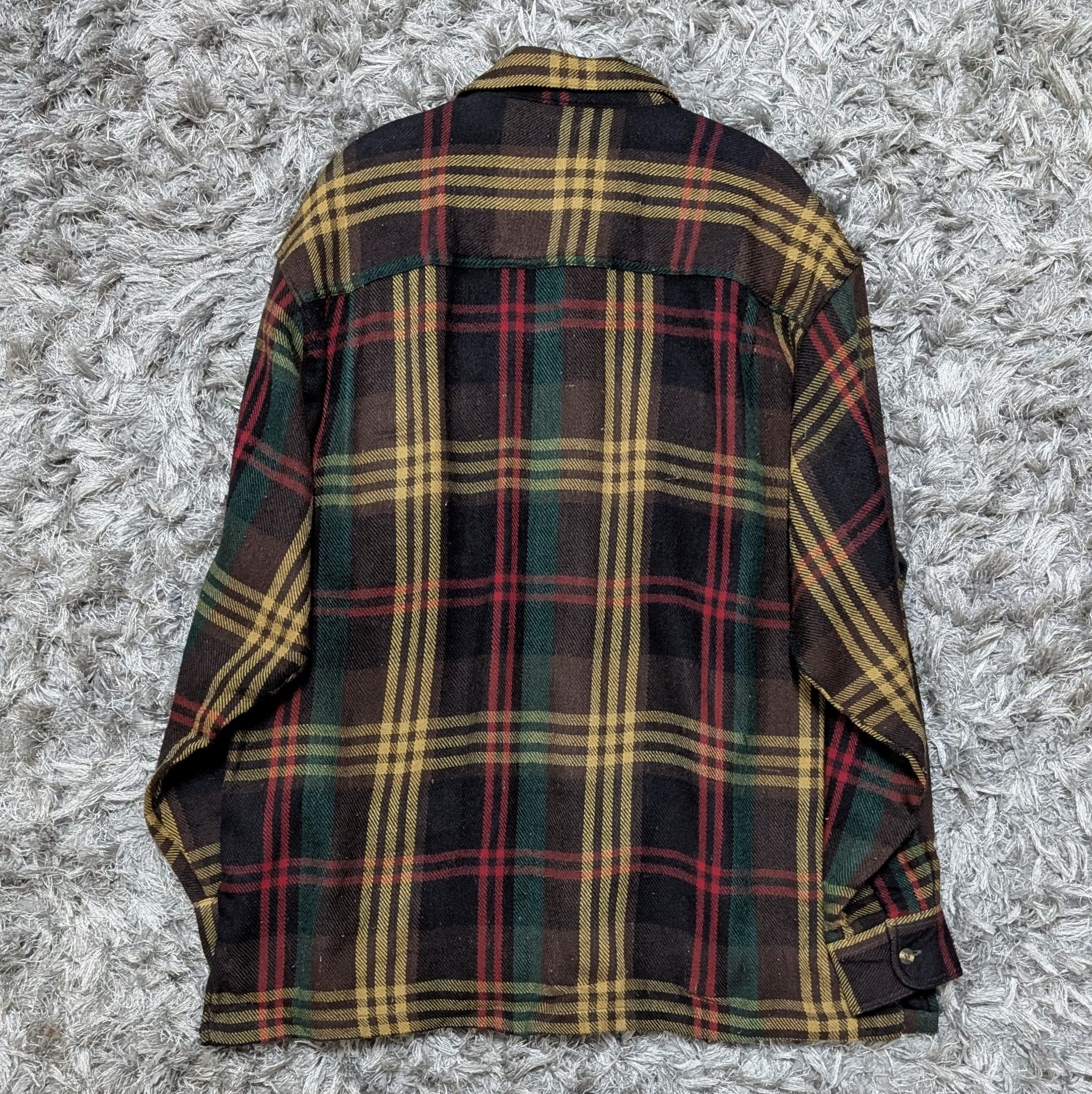 Vintage Classical Let's 1958 Checkered Flannel Jacket Button Up Size US M / EU 48-50 / 2 - 2 Thumbnail