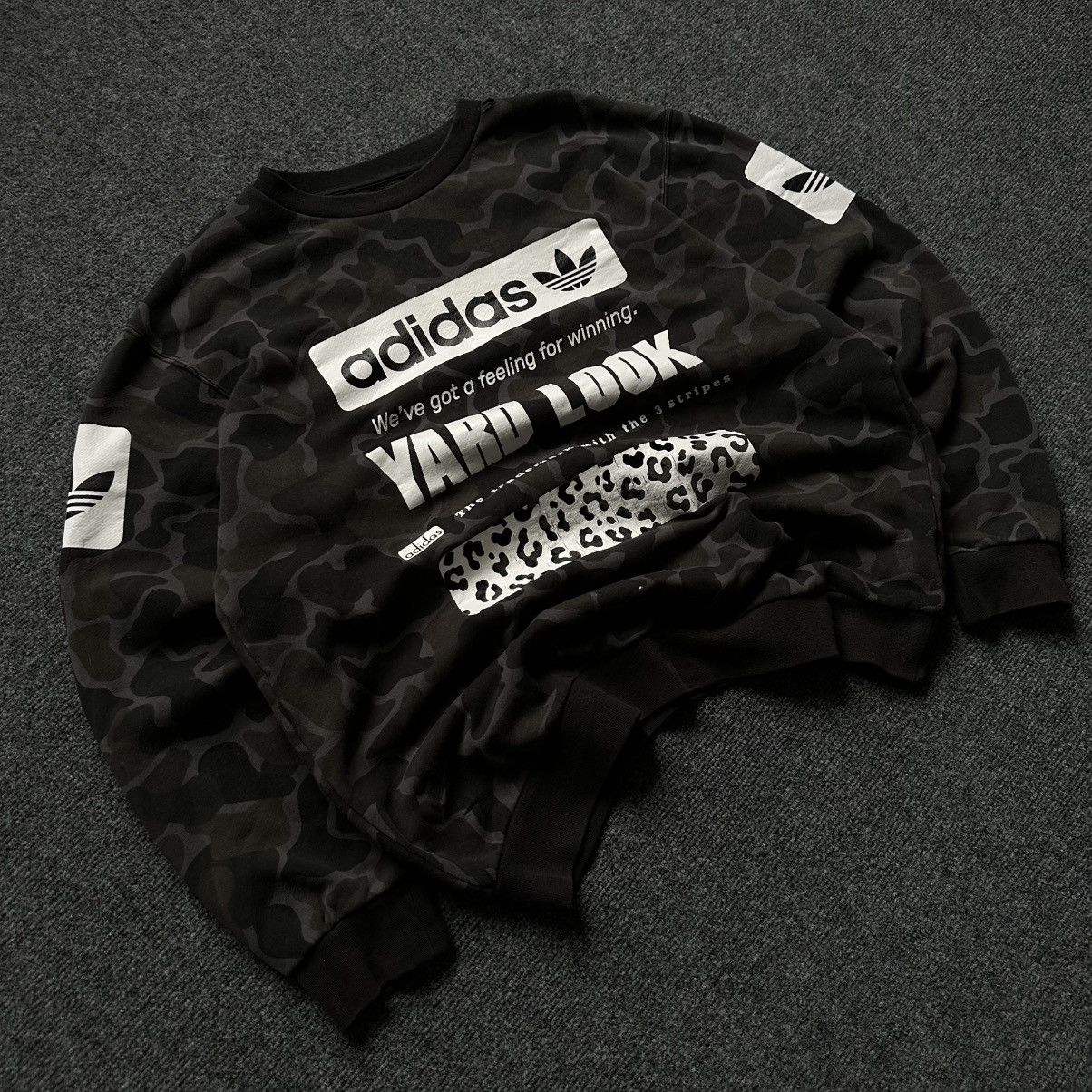 Adidas VTG Man Adidas Camo Sweatshirt Big Logo Size M Distressed Size US M / EU 48-50 / 2 - 2 Thumbnail