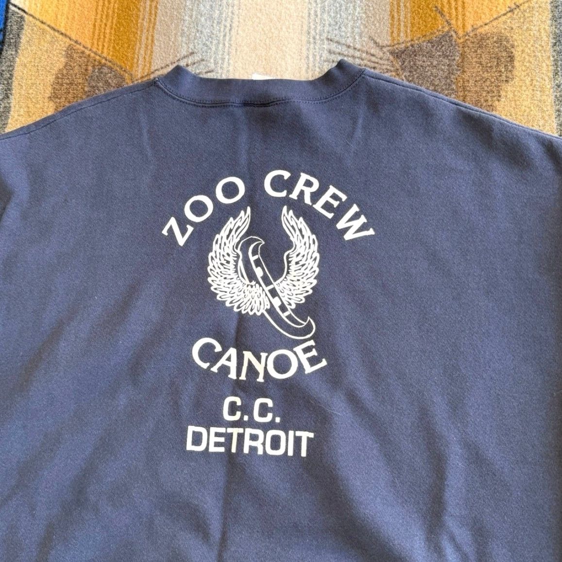 Lee VINTAGE Zoo Crew Canoeing Sweatshirt Lee 2XL Crew Neck Blue Men Sweatshirt 90s Outdoor Canoe Summer Boat Water Boys/Girls? Size US XXL / EU 58 / 5 - 5 Thumbnail