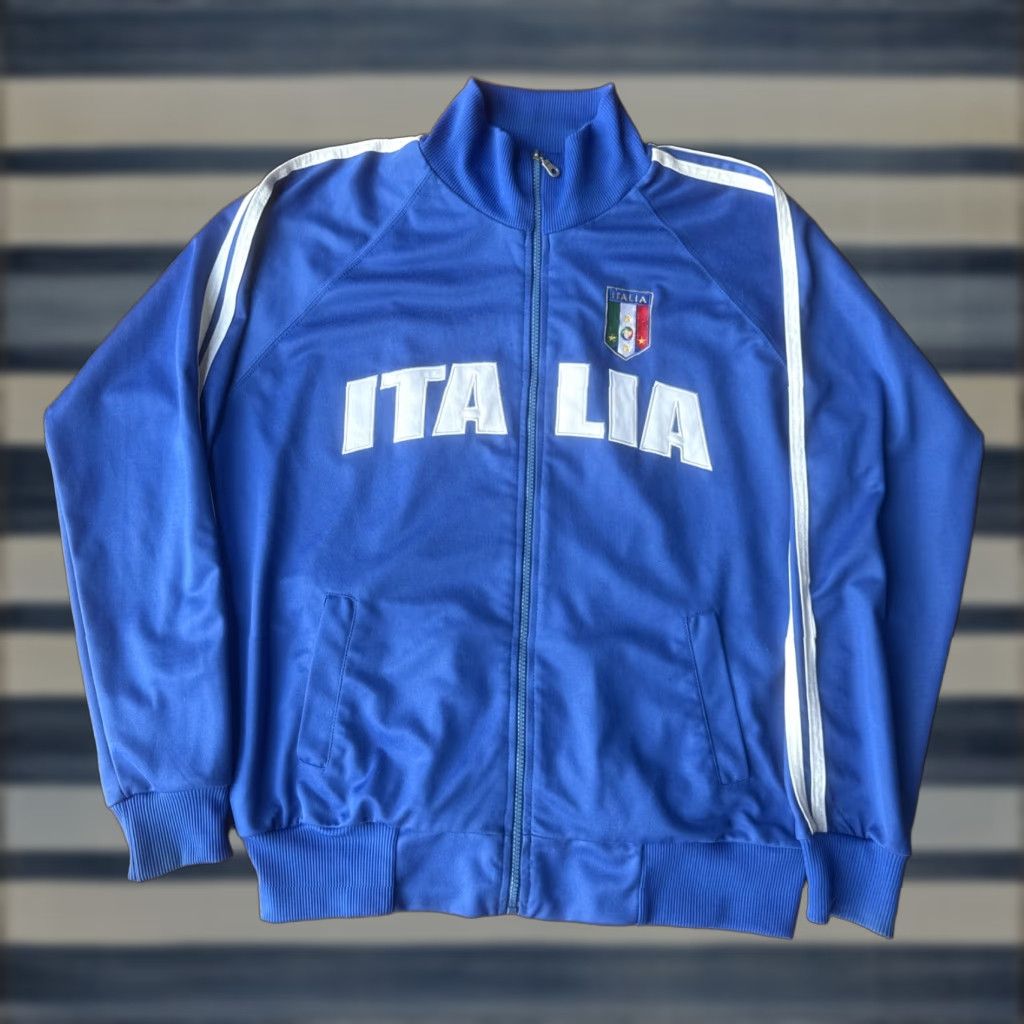 Vintage PSNY Track Jacket Soccer 2006 World Cup Italy Italia Futbol Blue Large Mens Regular Short Sleeve Full Zip Pockets Easy Care Size US L / EU 52-54 / 3 - 1 Thumbnail