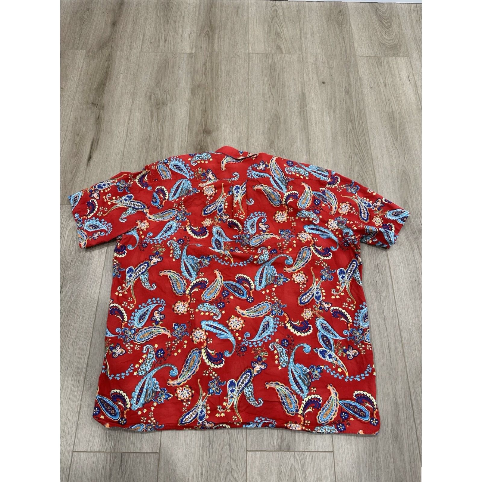 Ralph Lauren VINTAGE Ralph Lauren Short Sleeve Button Shirt Mens 2XL Paisley AOP Red Rare Shirt Size US XXL / EU 58 / 5 - 7 Thumbnail