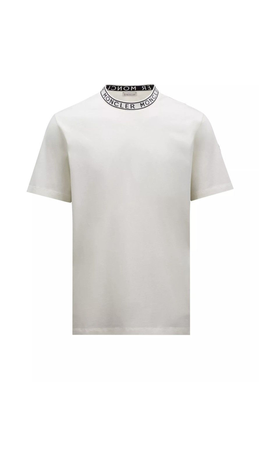 image of Moncler Logo Knit Neck T-Shirt in Black, Men's (Size XL)