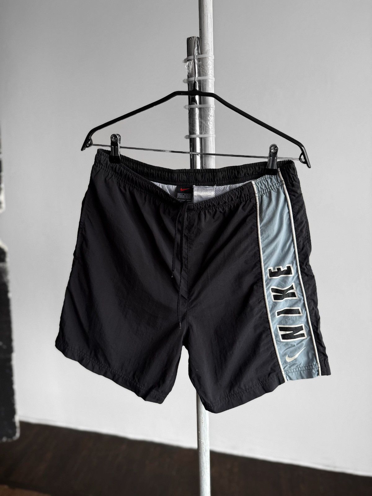 Nike Nike Vintage Nylon Black Spell Out Logo Swim Trunks Shorts Size US 30 / EU 46 - 1 Thumbnail