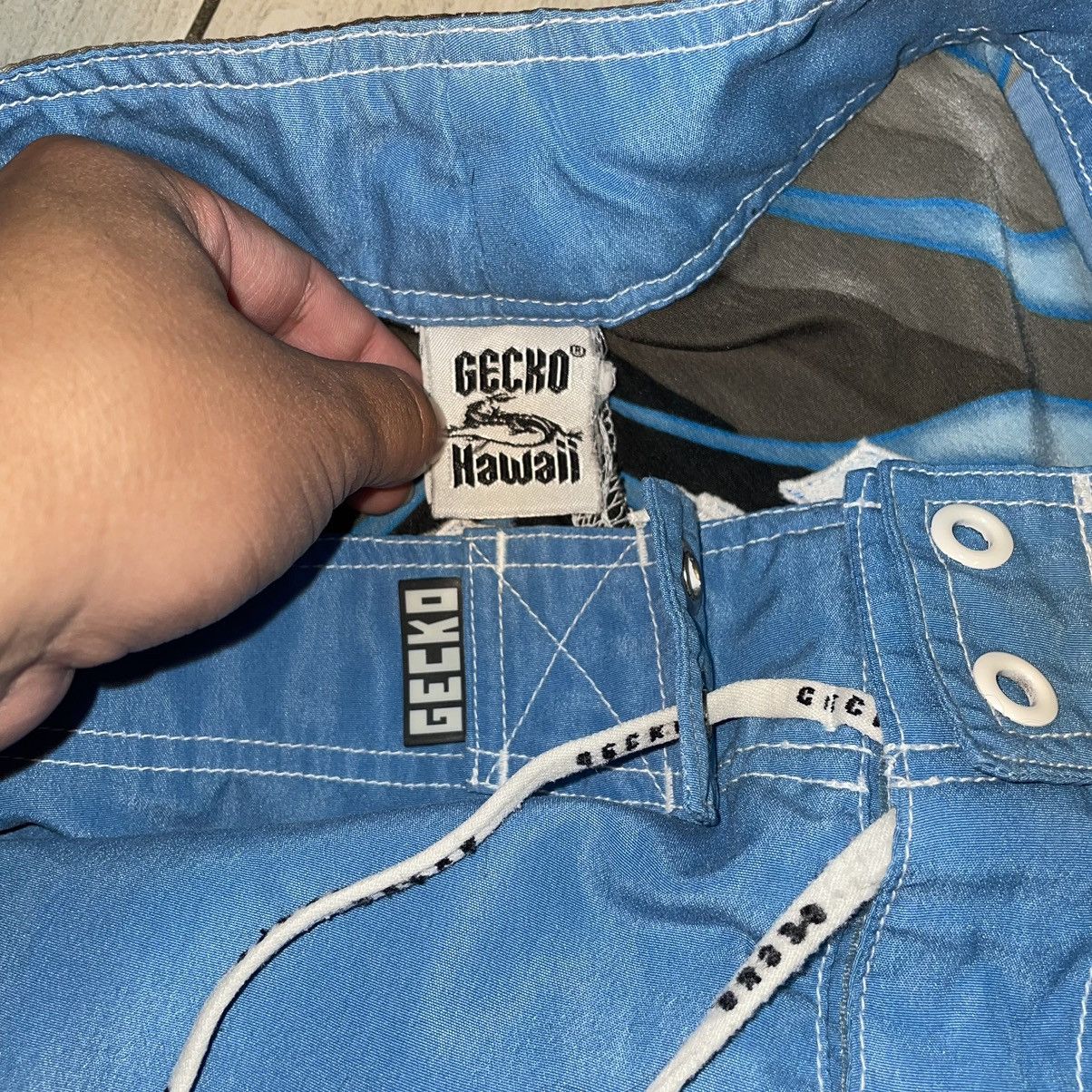 Gecko Hawaii Blue Flame Water Shorts