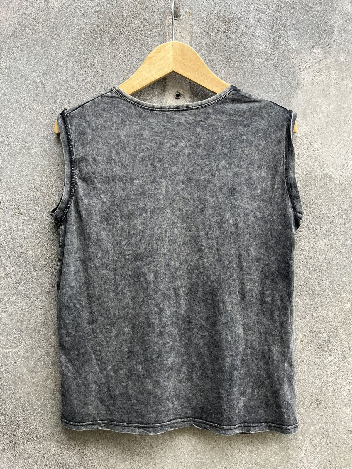 Le Grande Bleu (L.G.B.) Acid Wash Studded Sleeveles Tee – Zipper Split Hem Rock Punk Size US M / EU 48-50 / 2 - 2 Thumbnail