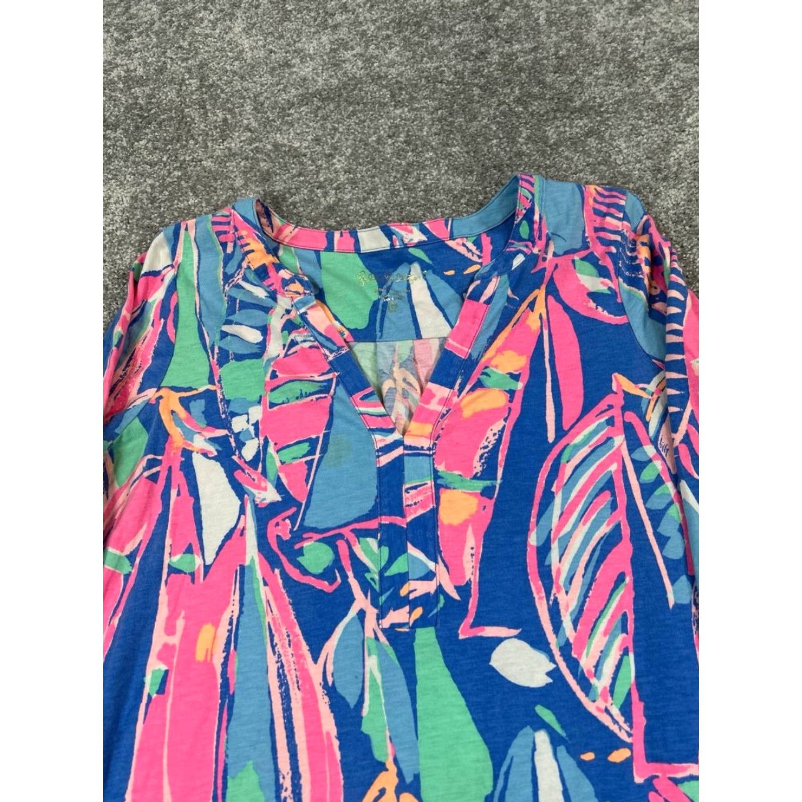 Lilly Pulitzer Lilly Pulitzer Shirt Dress Womens Small Blue Pink Green Cotton Size S / US 4 / IT 40 - 2 Thumbnail