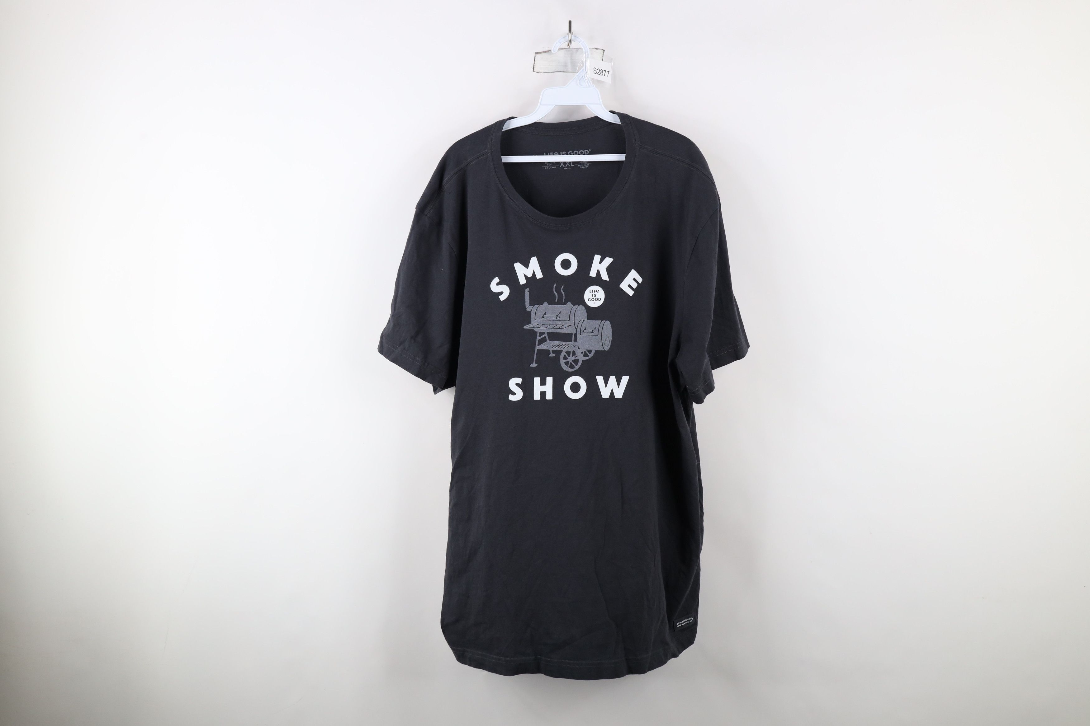 Life is Good × Vintage Life is Good Smoke Show Grill Smoker T-Shirt Charcoal Gray Size US XXL / EU 58 / 5 - 1 Thumbnail