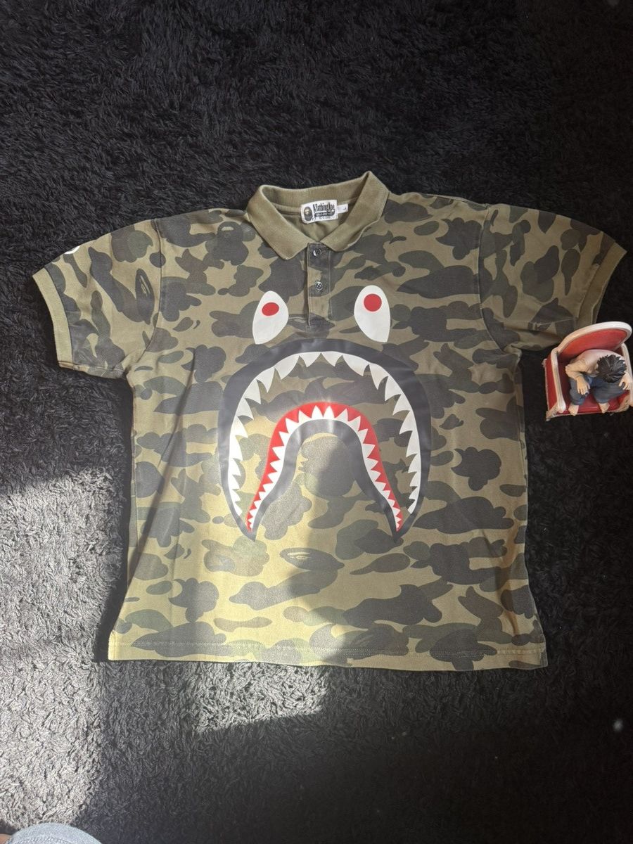 Bape SS21 Bape 1st Camo Shark Polo Size US L / EU 52-54 / 3 - 1 Thumbnail