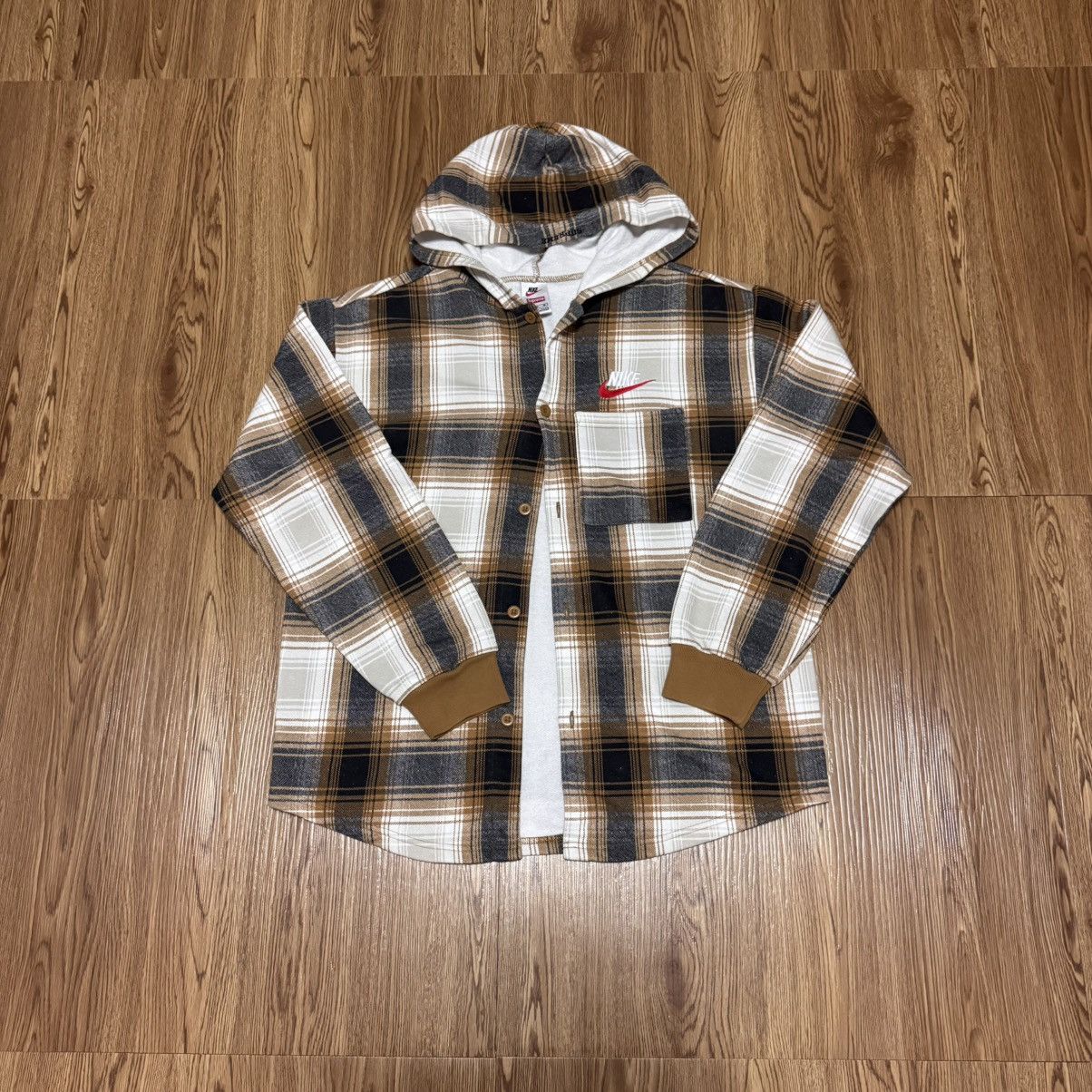 Nike × Supreme Supreme Nike Plaid Hooded Sweatshirt Navy Size M 