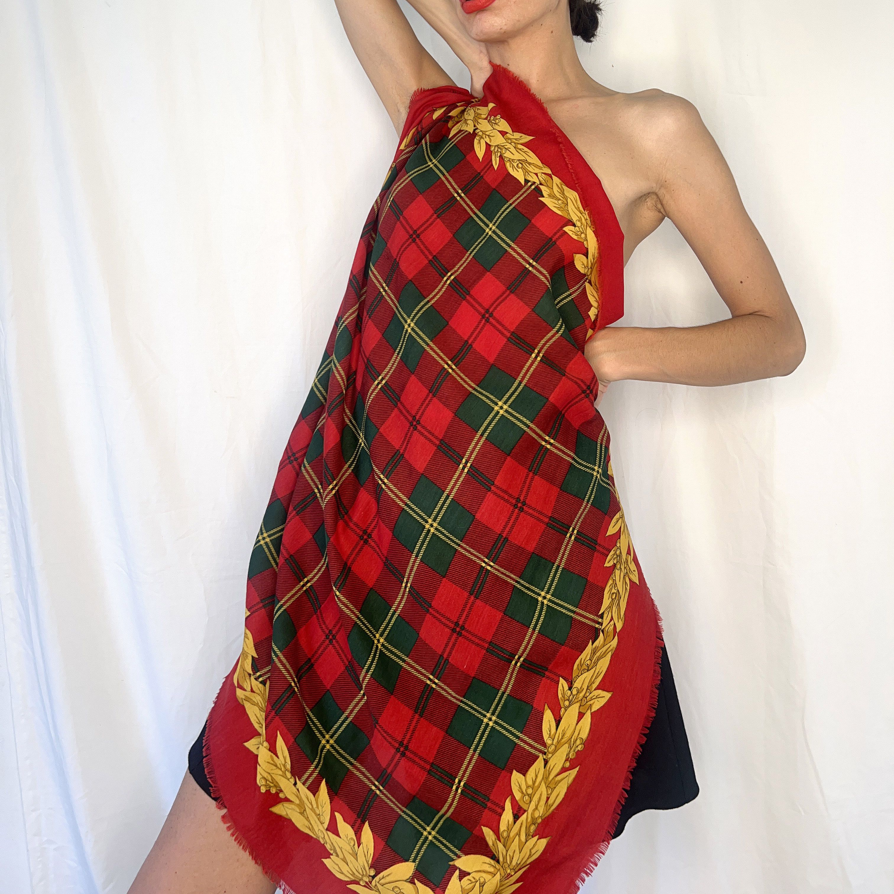 Blumarine Blumarine red plaid wool scarf Size ONE SIZE - 4 Thumbnail