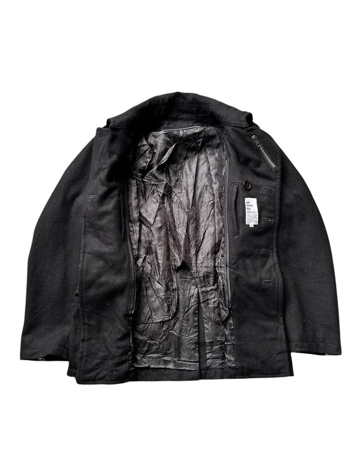 Comme des Garcons × Japanese Brand × semanticdesign Semantic Design Wool Jacket Black Size US M / EU 48-50 / 2 - 3 Thumbnail