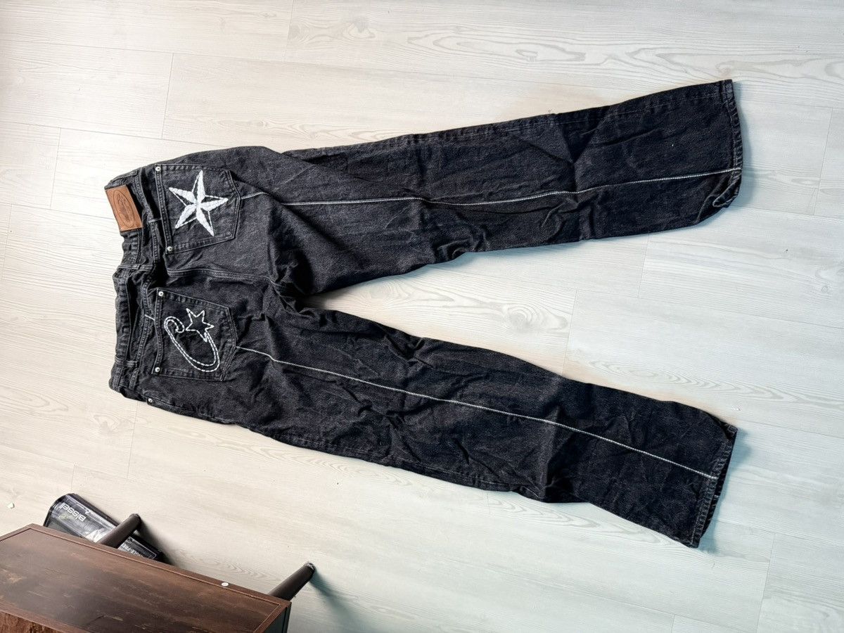Corteiz Corteiz C-Star Stitch-Down Jeans ‘Black’ Size US 38 / EU 54 - 3 Thumbnail
