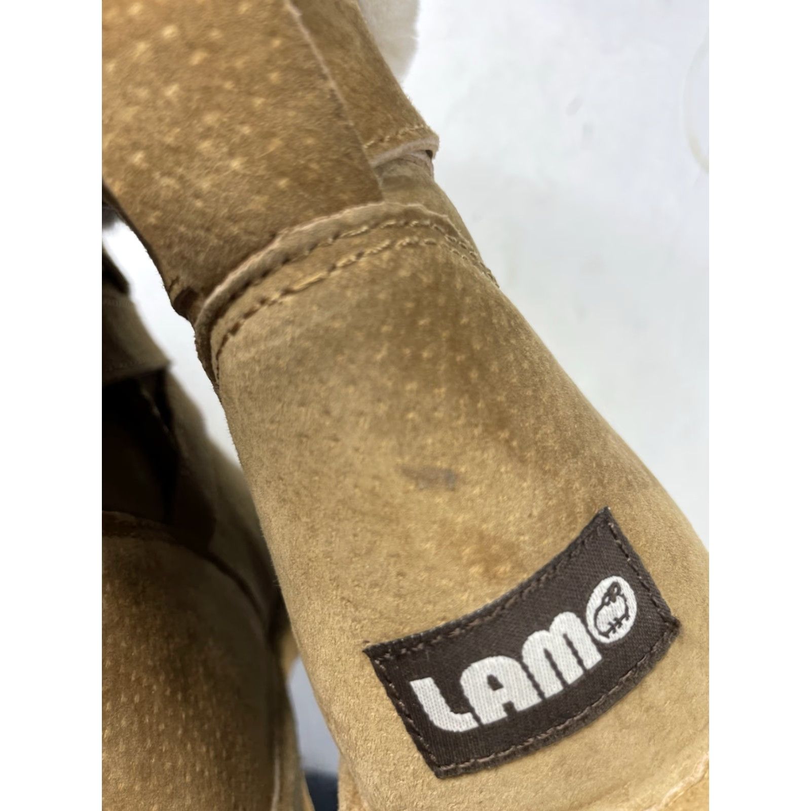 Vintage LAMO SAVOY Boots Women's Mid-Calf Chestnut 10 M Box Included, Shearling Style, Faux Suede, Flat Heel, Winter, Casual, Round Toe, Solid, Shoes Size US 10 / IT 40 - 4 Thumbnail