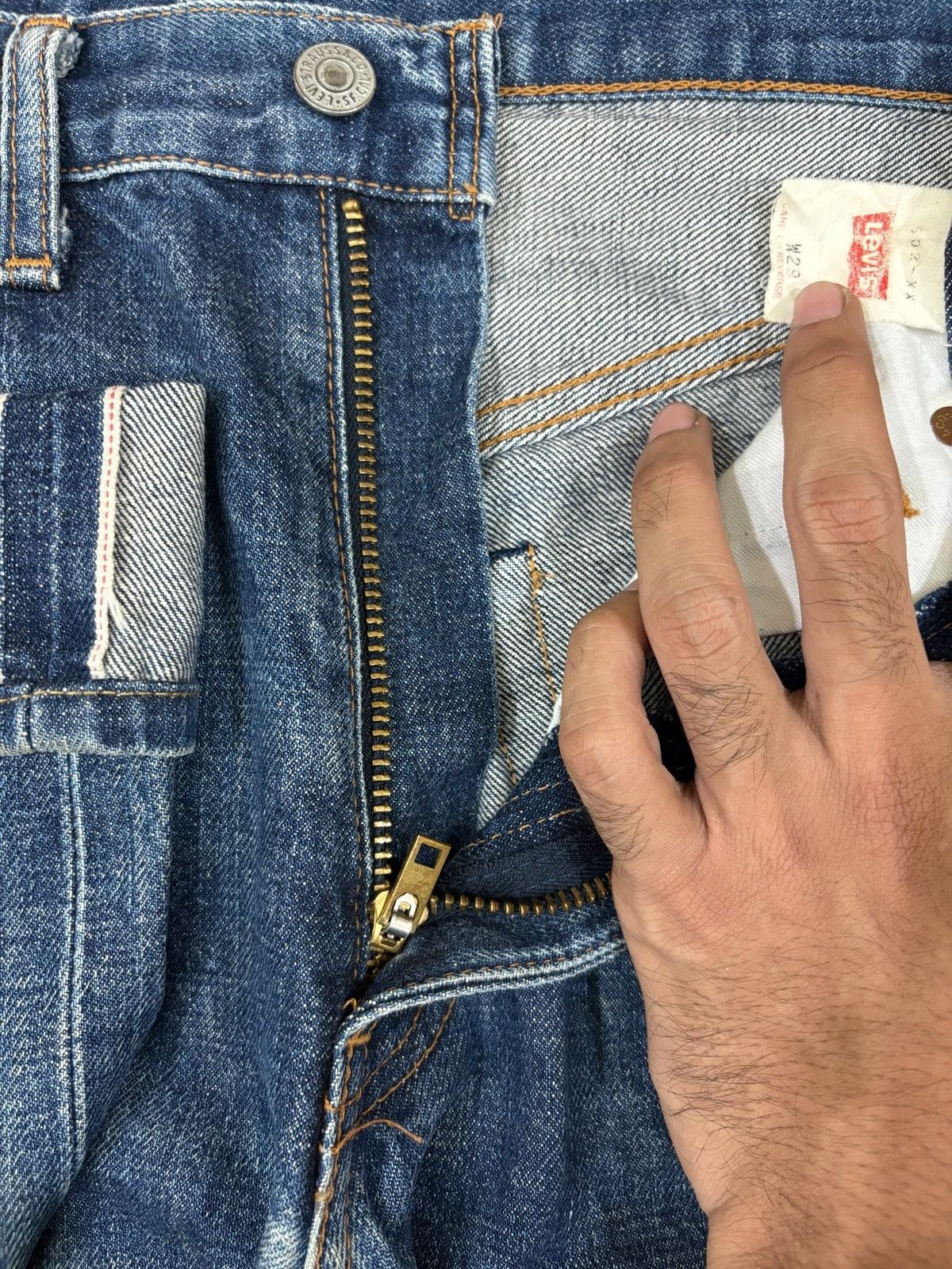 Levi's Vintage 80s Levi’s 502 Big E Selvedge Baggy Jeans Size US 28 / EU 44 - 10 Thumbnail