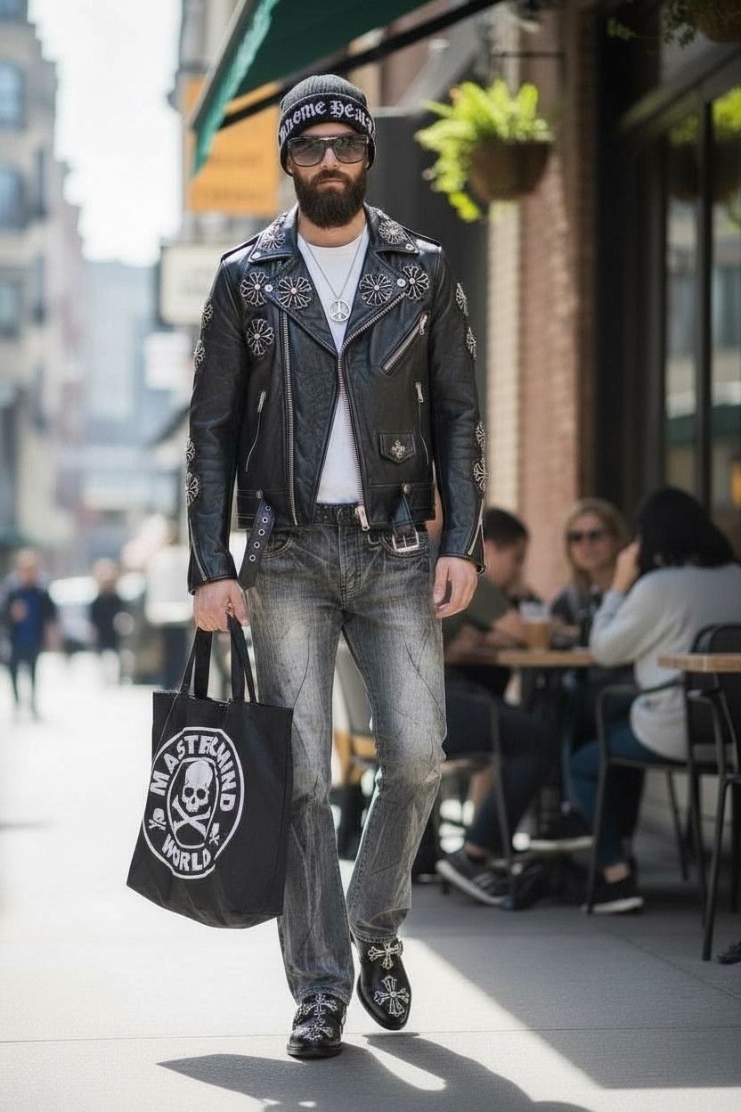 Japanese Brand VERY RARE🔥Acid Wash Punk Denim FOC Mastermind ToteBag Size US 29 - 1 Thumbnail