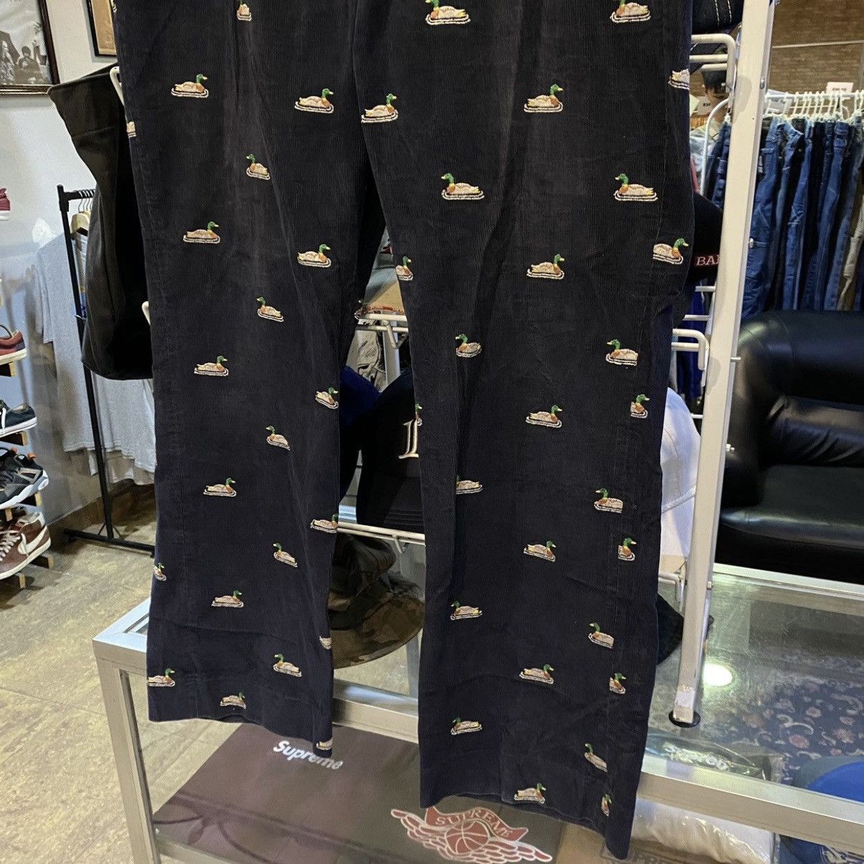 Other Asher Embroidered Corduroy Pants – Navy Duck Pattern Size US 38 / EU 54 - 4 Thumbnail