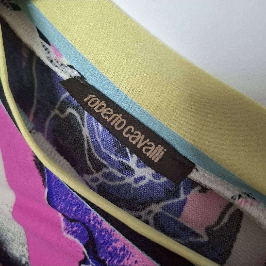 Roberto Cavalli ROBERTO CAVALLI Abstract Printed Jersey Mini Dress Size XL / US 12-14 / IT 48-50 - 6 Thumbnail