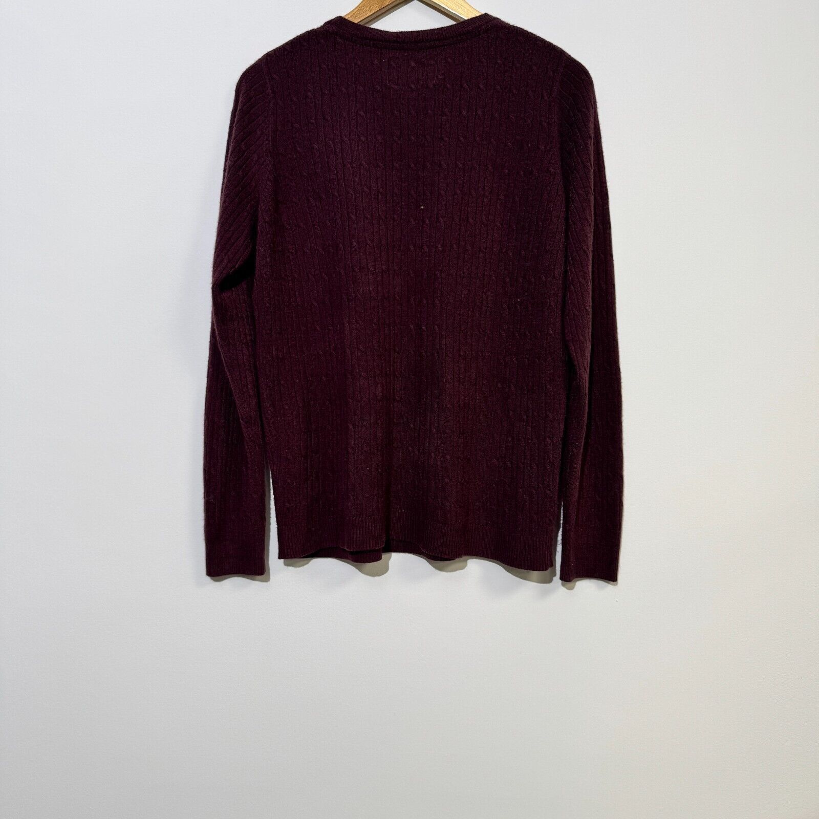 Vintage Vintage Unisex Burgundy Acrylic Cableknit Sweater Size M Size US M / EU 48-50 / 2 - 8 Thumbnail