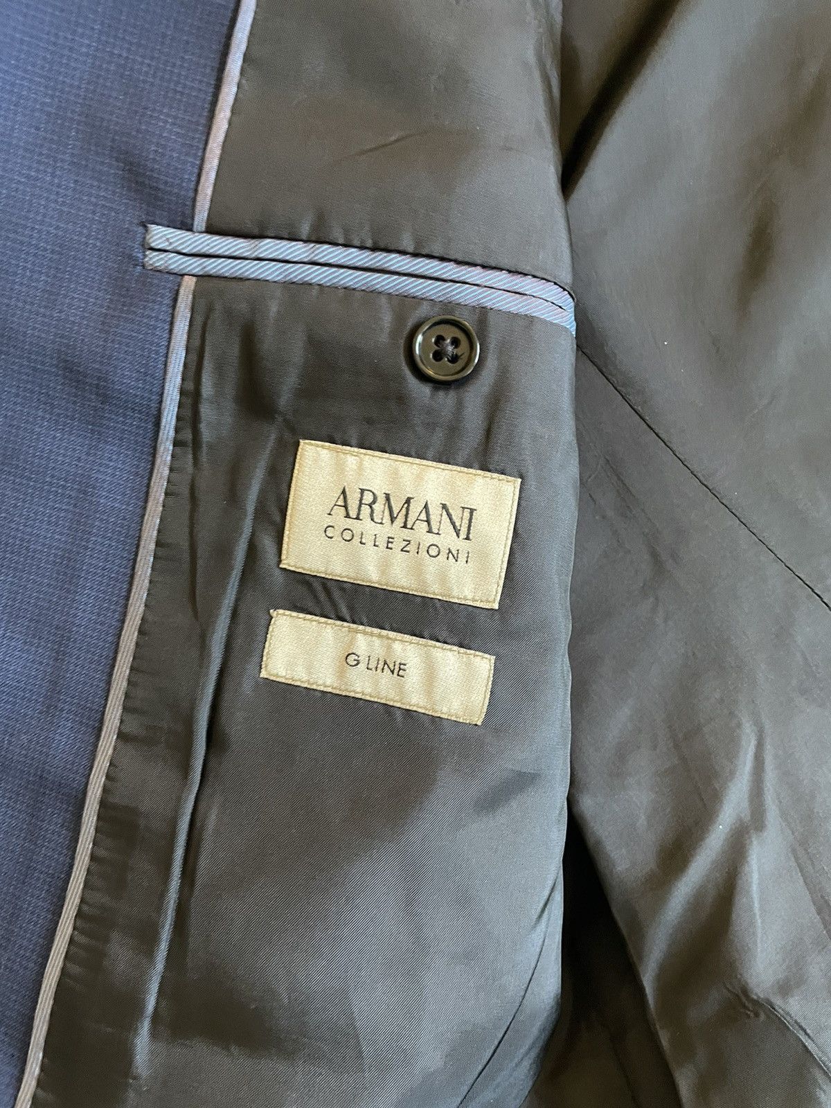 Armani Collezioni Shadow Micro Check Wool Jacket Size 40R - 7 Thumbnail