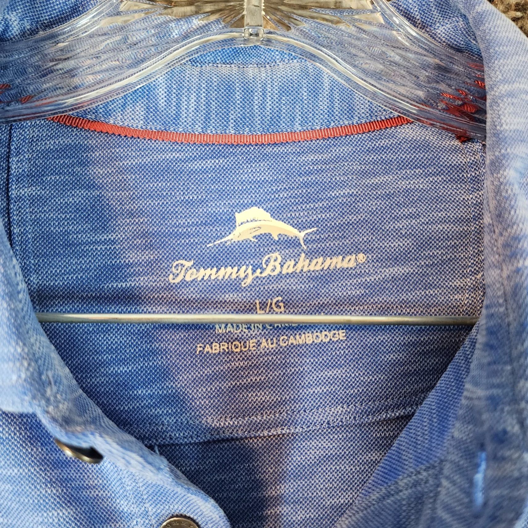 Tommy Bahama VINTAGE Tommy Bahama Polo Shirt Mens Short Sleeve Size L Blue Heathered Shirt Mens L Blue Polo Size US L / EU 52-54 / 3 - 4 Thumbnail